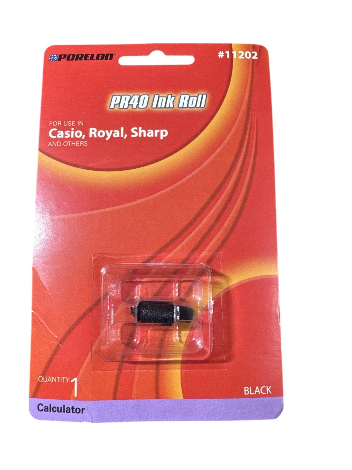 PORELON #11202 PR40 BLACK INK ROLLER Casio, Royal, Sharp Fast 