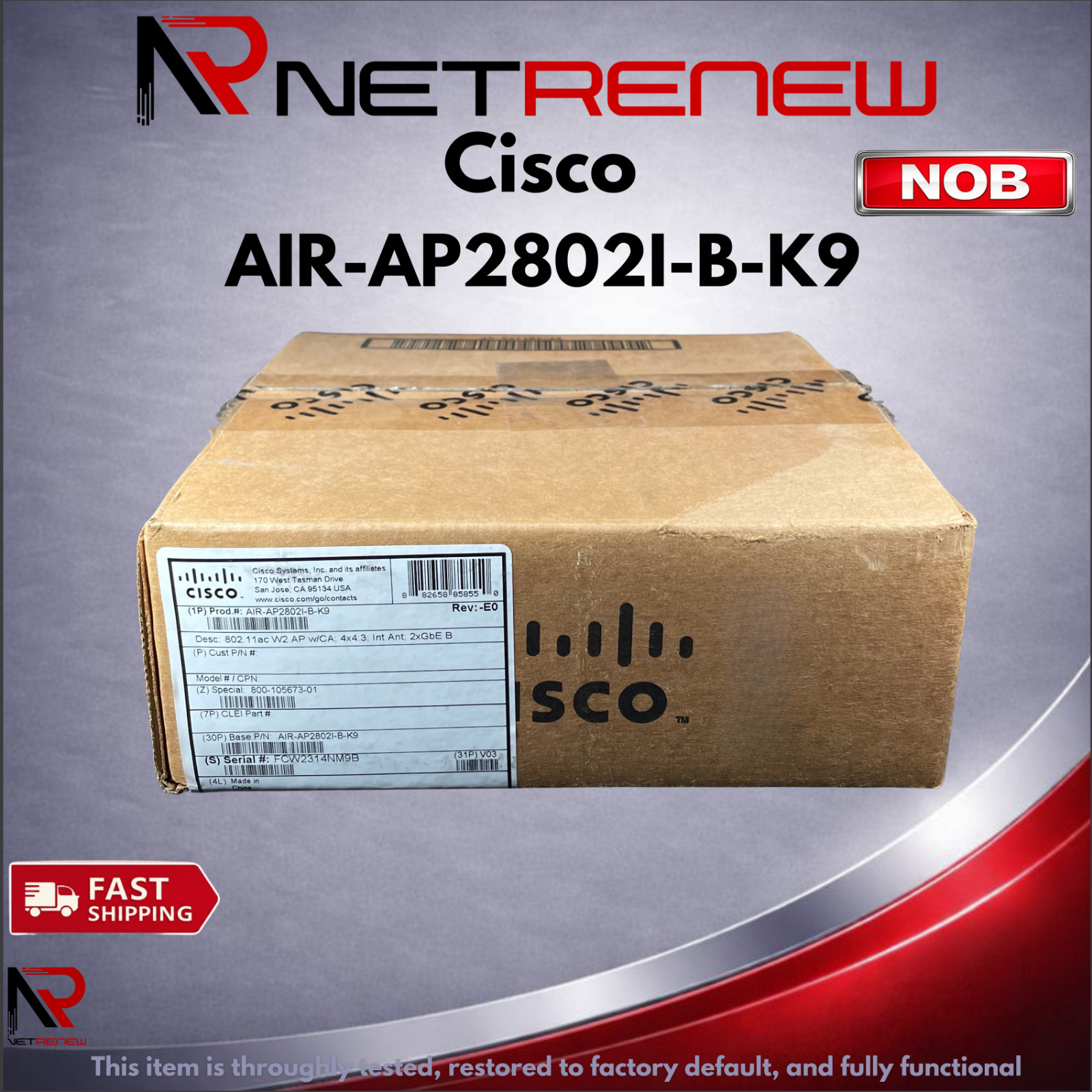 NOB Cisco AIR-AP2802I-B-K9 Cisco Aironet 2802I -Wireless Access Point