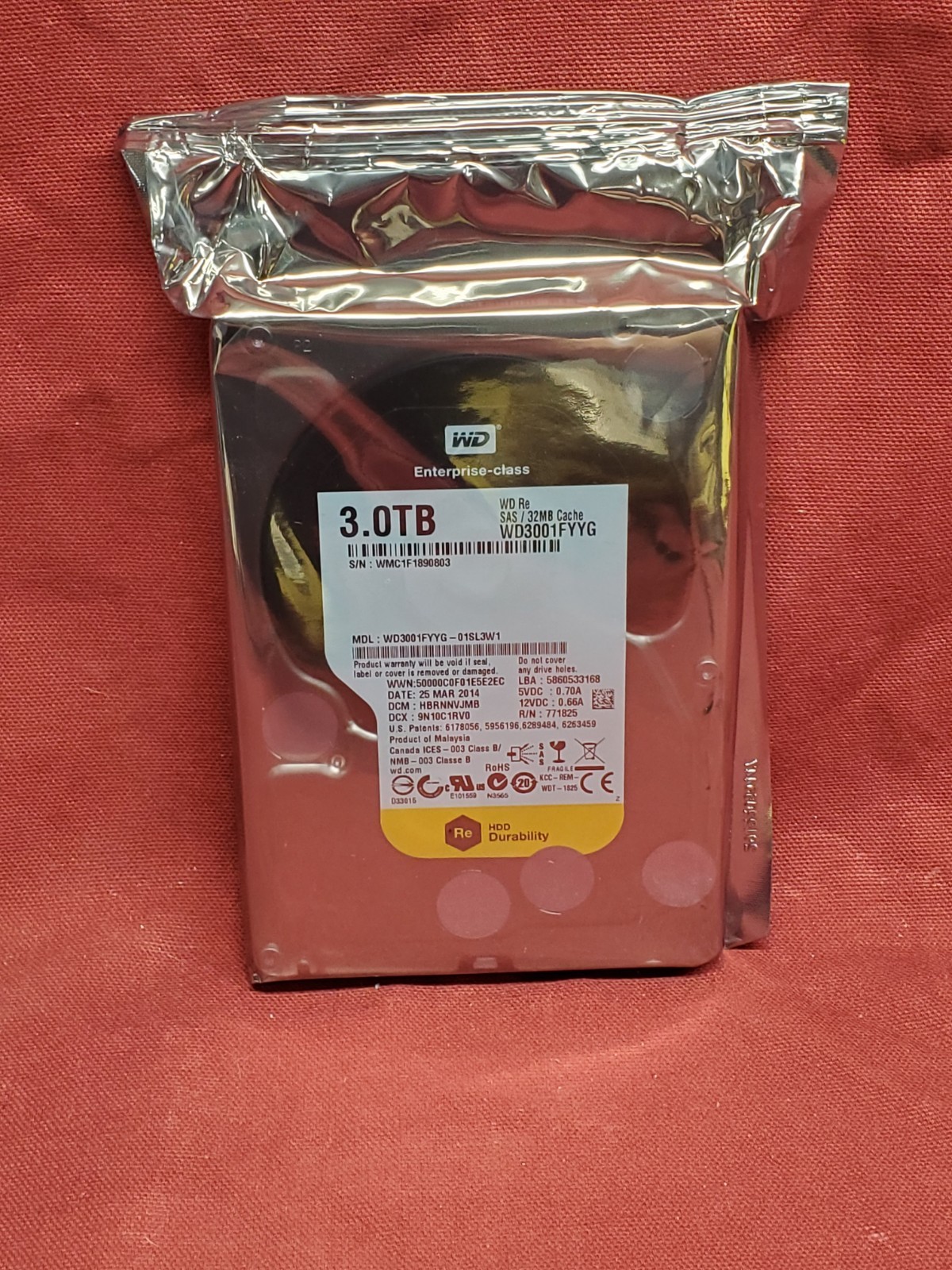 Western Digital Re WD3001FYYG 3TB SAS 3.5" HDD Hard Drive *New* #2927