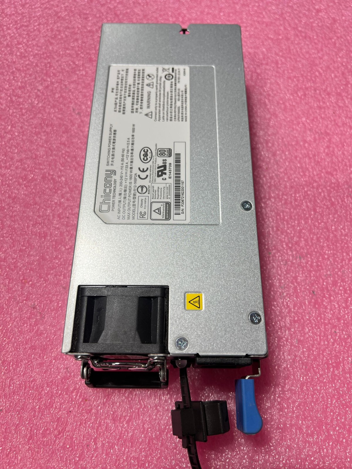 Chicony 1600W 4 Node S2S T41 Power Supply 208v For Quanta T41S-2U R12-1K6P2A