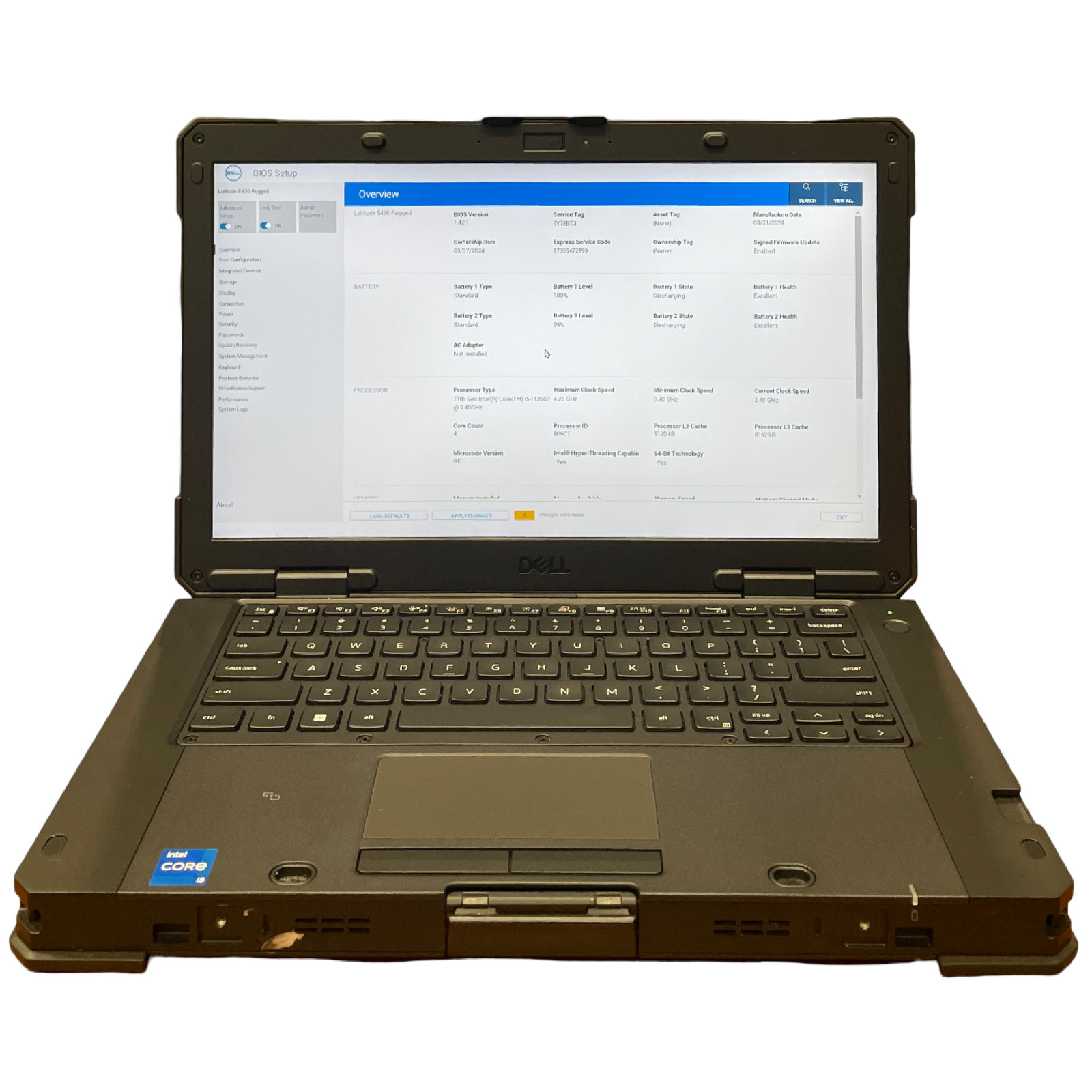 Dell Latitude 5430 Rugged i5-1135G7 512GB 16GB NVMe M.2 SSD--NO OS #21