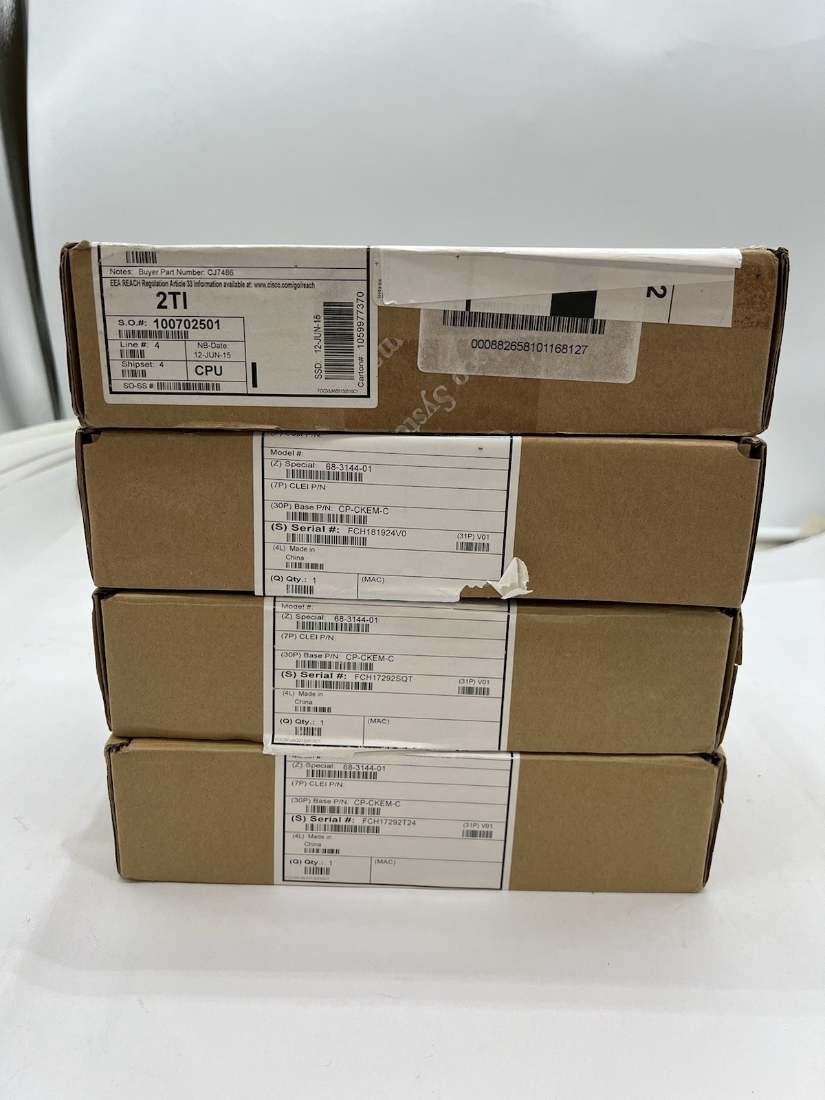 Lot of (4) Complete Cisco CP-CKEM-C Unified IP Color Key Expansion Module