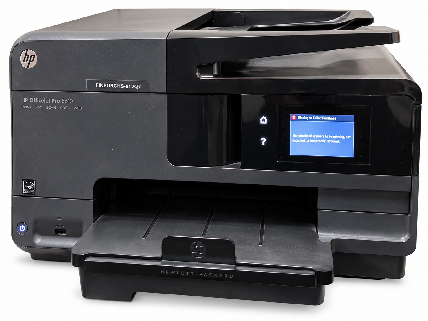 HP OfficeJet Pro 8610 All-in-One Printer FOR PARTS REPAIR Printhead Error
