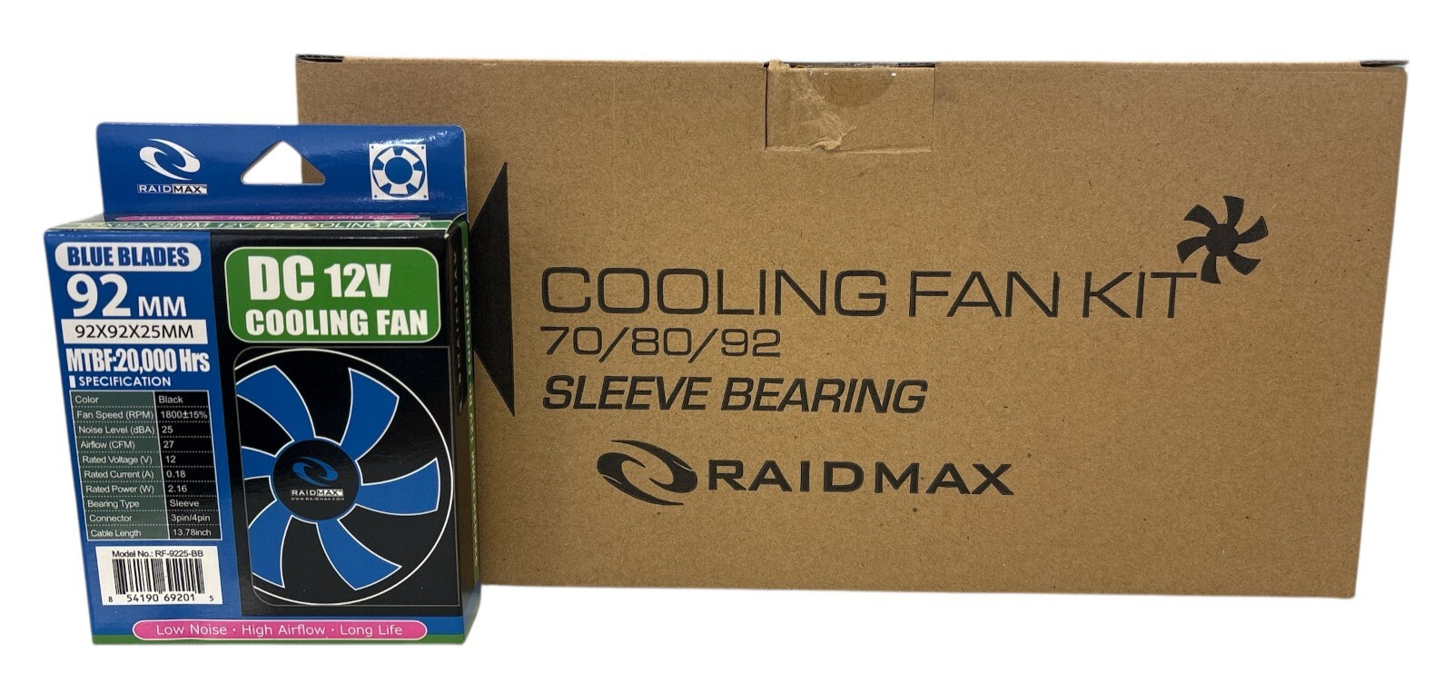 Case of 10-RAIDMAX Cooling Fan DC 12V 92mm Blue Blades PC Gaming