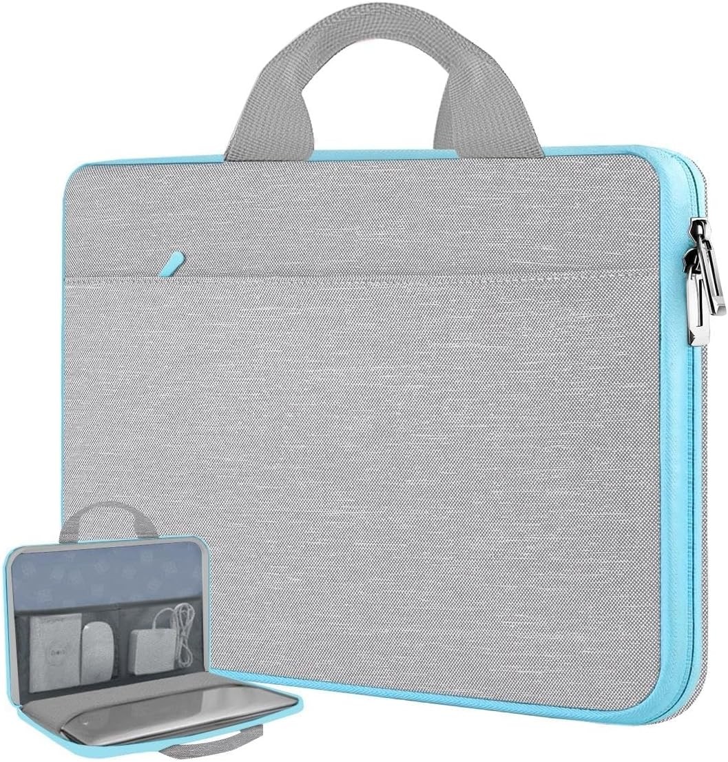Light Gray-Blue TSA Sleeve Handbag for 14-inch MacBook Pro Laptop Case