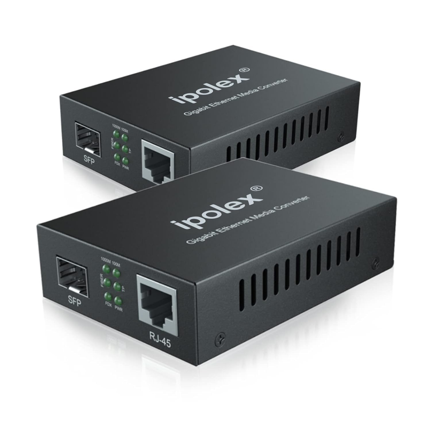 1.25G Gigabit SFP To RJ45 Fiber Ethernet Media Converter 1000Base 2 PCS