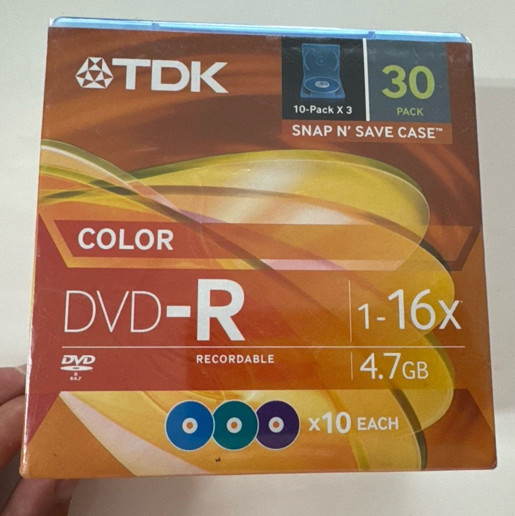 TDK DVD+R 16x 4.7 GB 30 PACK DVD Recordable Sealed NEW- 