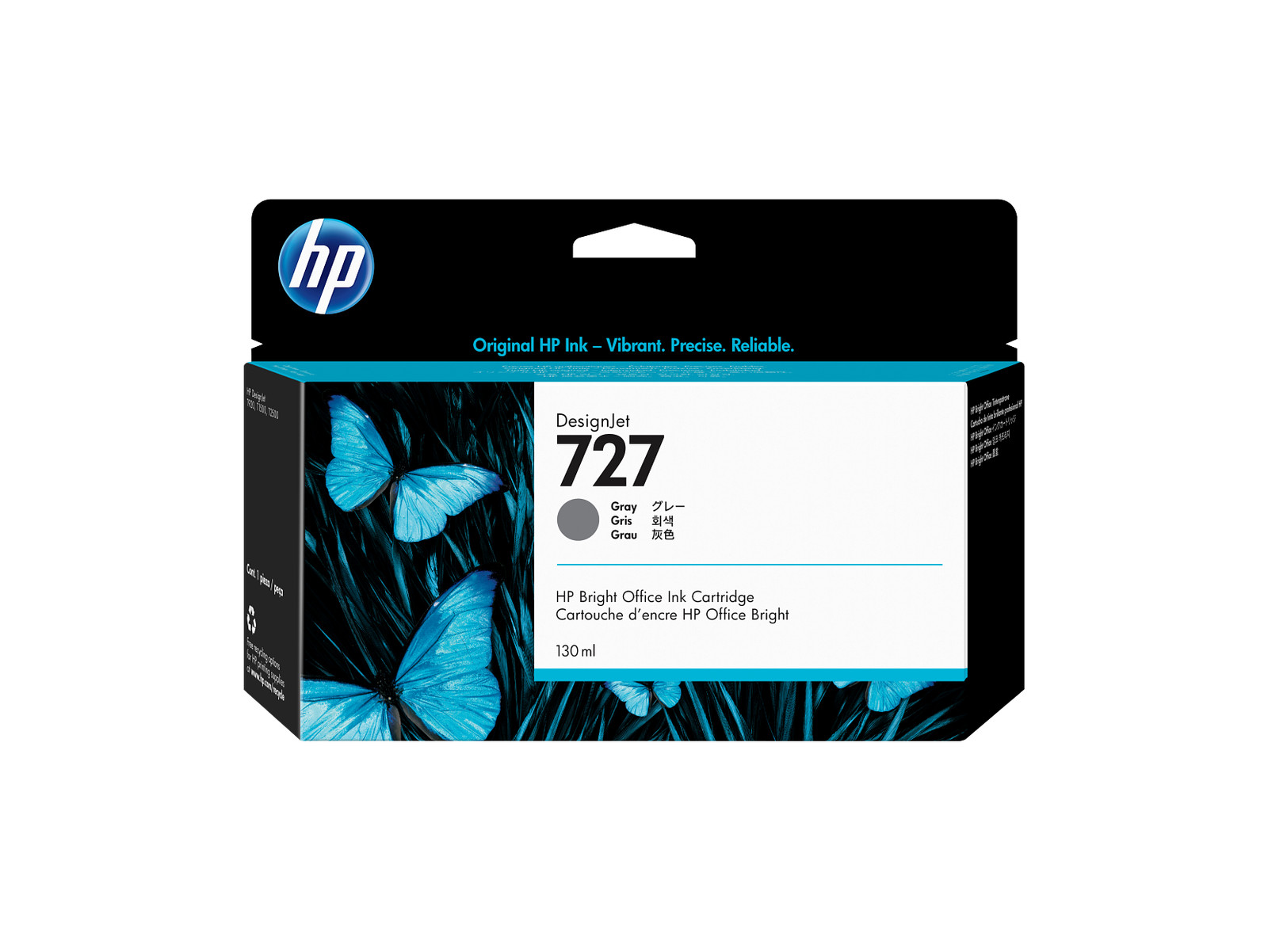 HP 727 130-ml Gray DesignJet Ink Cartridge, B3P24A
