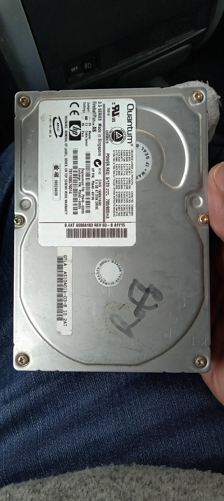 Quantum FireballPlus AS 8.4 AT 8.4 GB 3.5" Series IDE Hard Drive
