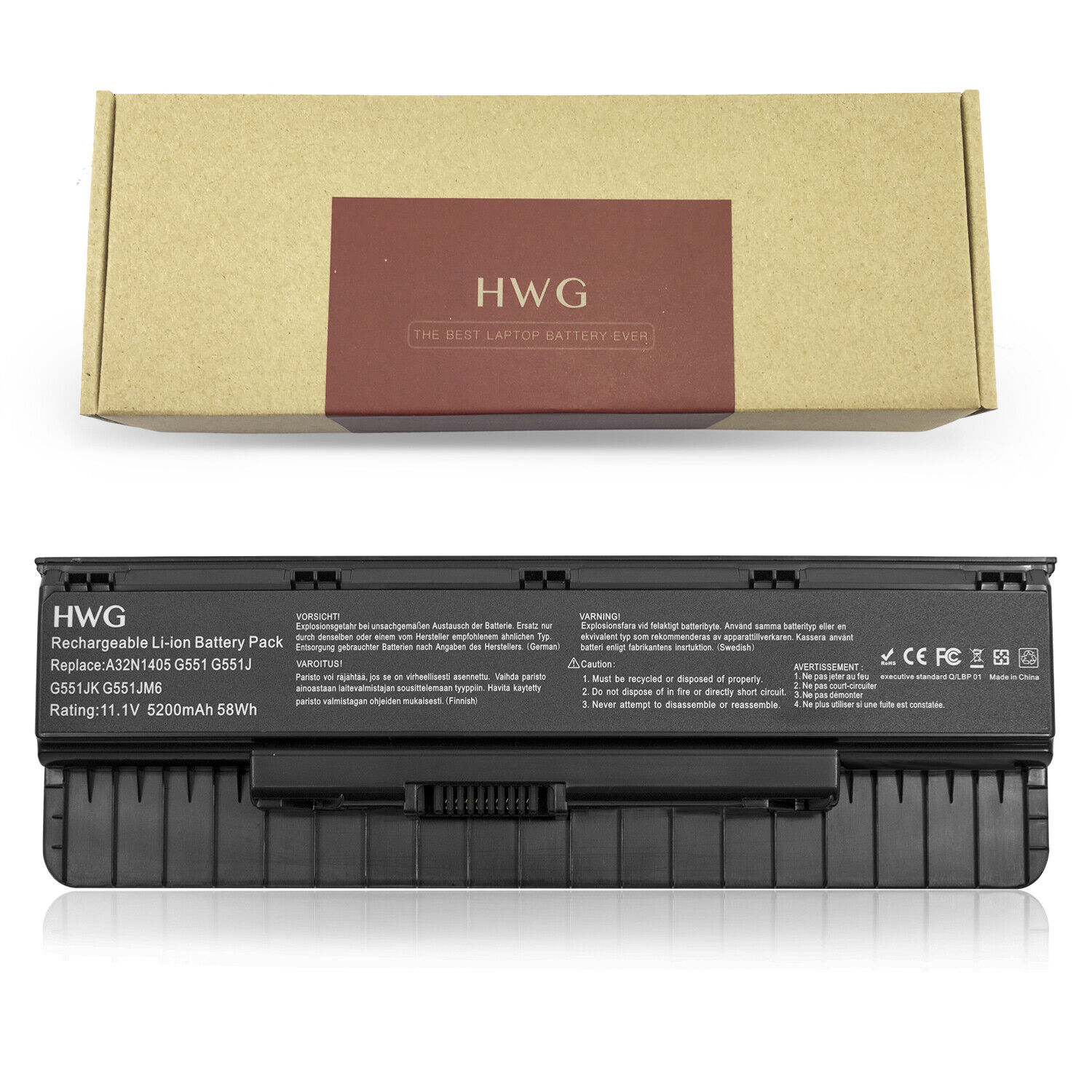 HWG 48Wh Laptop Battery For Asus GL771JM GL771JW A32N1405 G771JM-T7080H G551