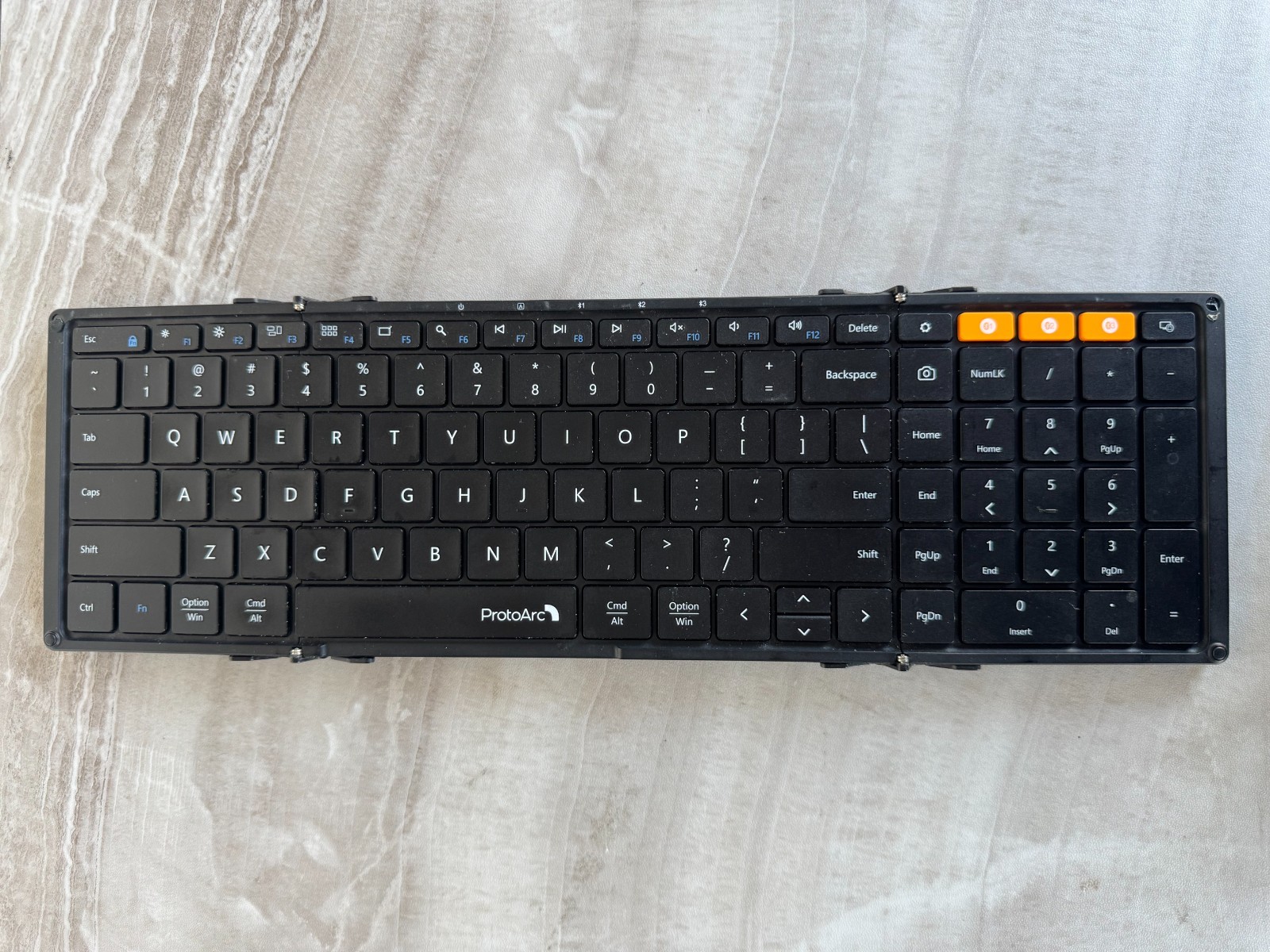 ProtoArc Foldable Full-Size Wireless Rechargeable Keyboard XK01 Black