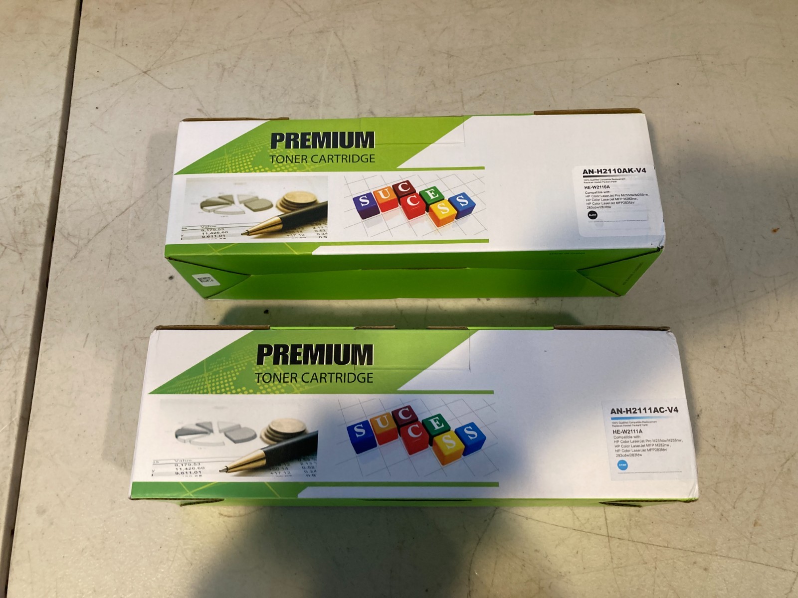 HP 206A Compatible Toner W2110A Black W2111A Cyan 2-Pack New Sealed