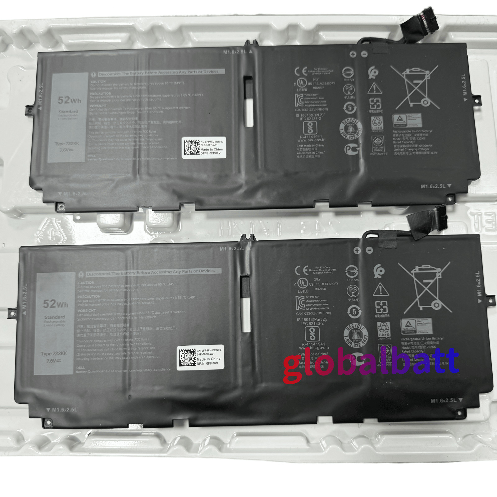 New Genuine 722KK Battery for Dell XPS 13 9300 9310 9380 P117G002 2XXFW FP86V