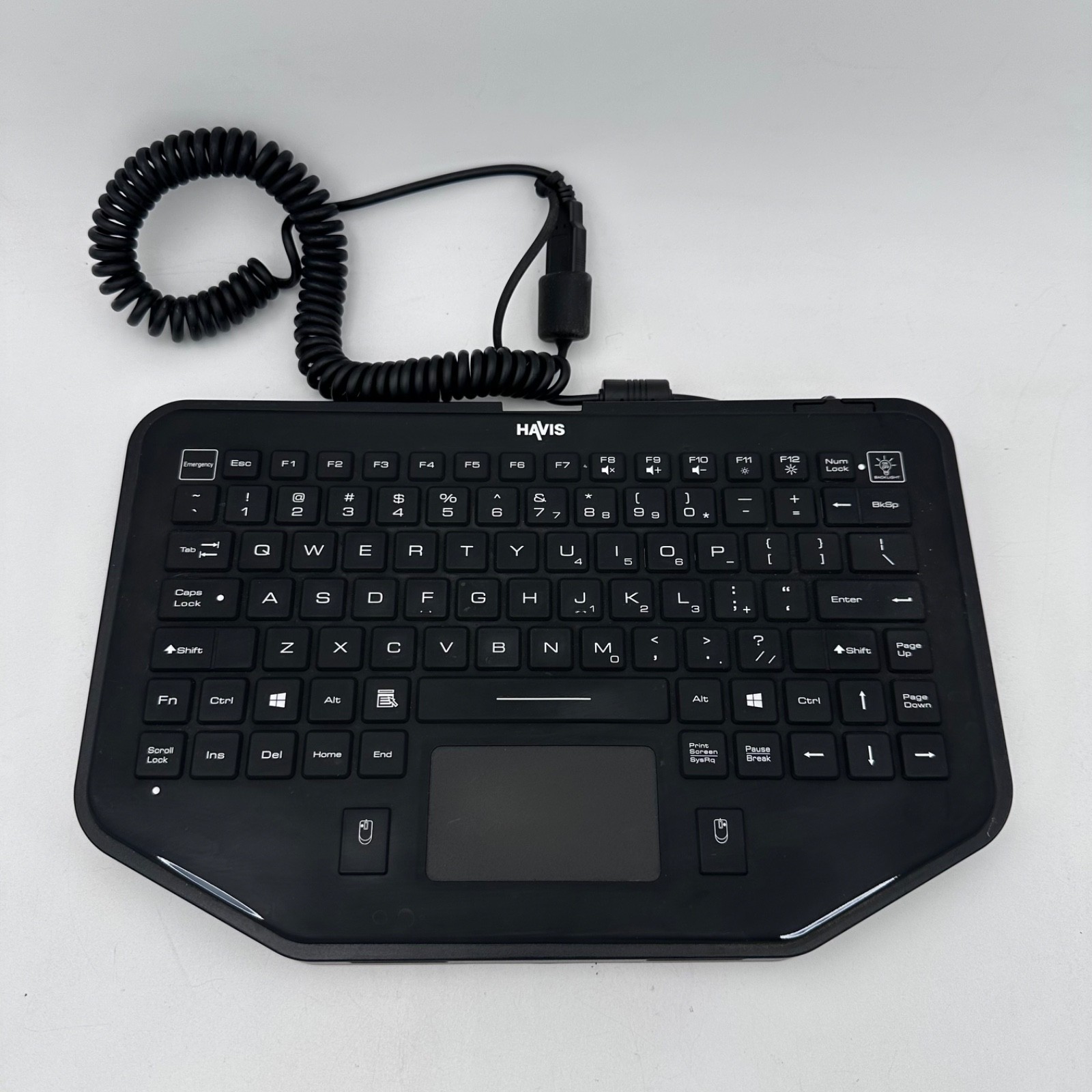 Havis KB-101 Rugged Backlit Keyboard With Integrated Touch Pad