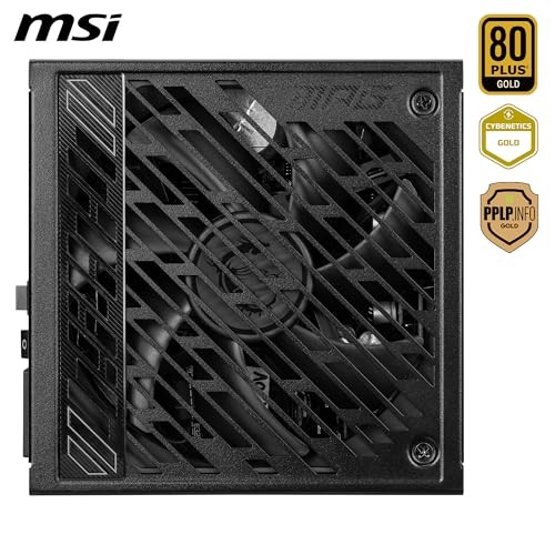 BLACK - MSI MPG A1000GS PCIE5, FULLY MODULAR GAMING 1000W POWER SUPPLY, 80+
