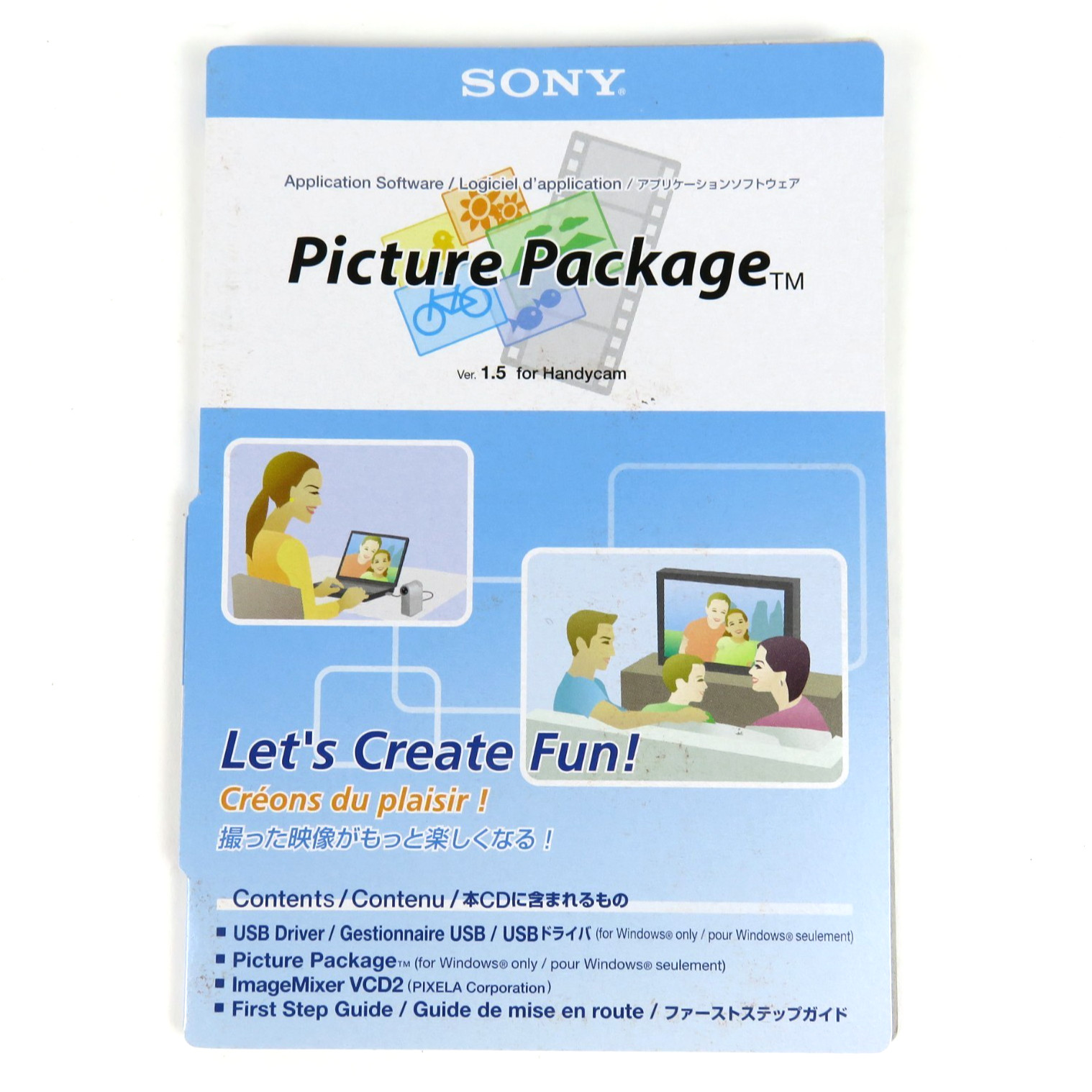 Sony Picture Package v1.5 HandyCam PC CD SPVD-012.1 USB Driver Windows 98/XP OS
