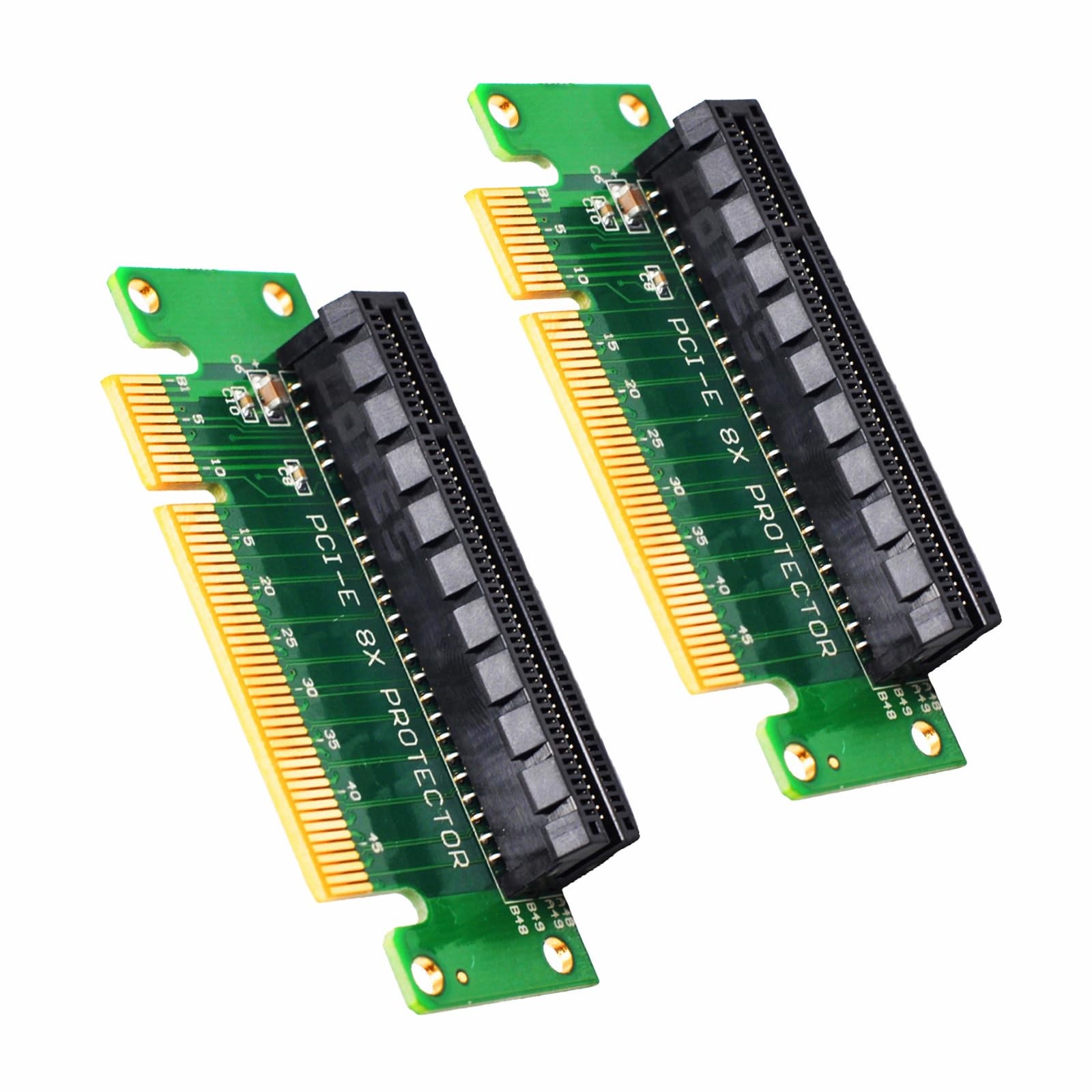 2 Pack PCIExpress 8X Riser Card 90Degree Right Angle GPU Extension Tool
