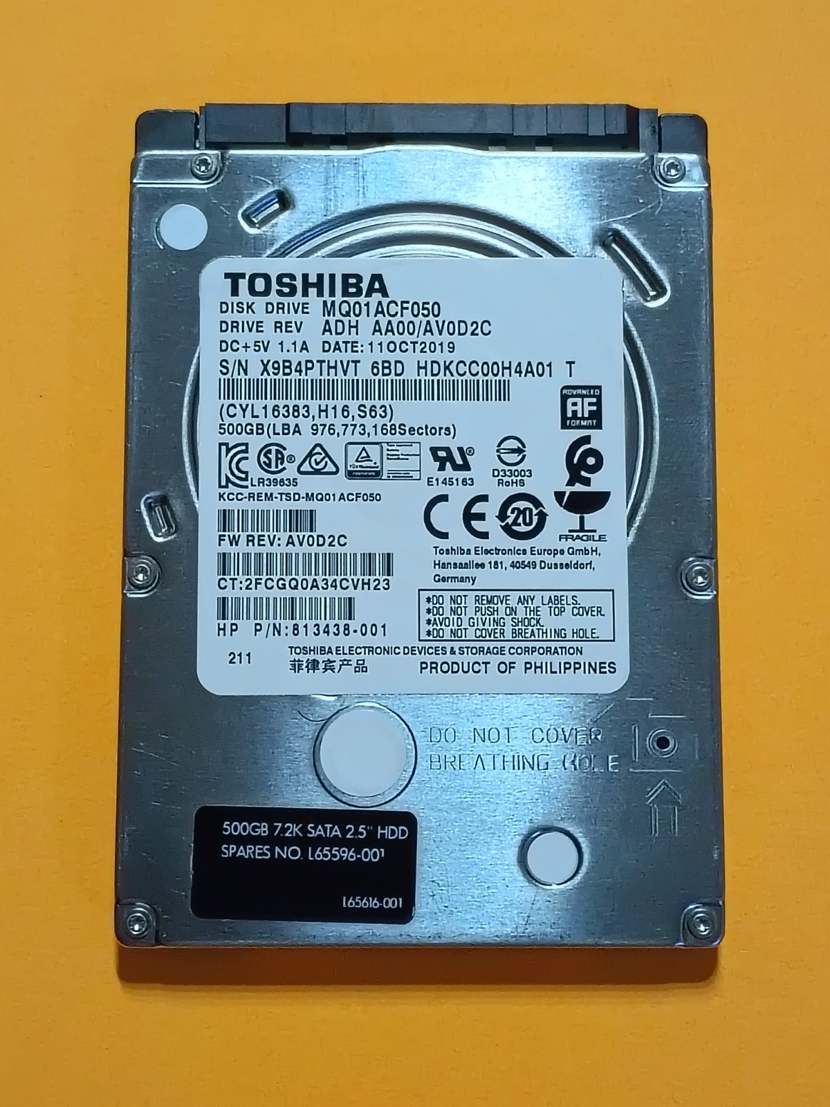 500GB Toshiba MQ01ACF050 2.5" SATA Hard Drive HDD - [40 Hours] Open Box ✅✅