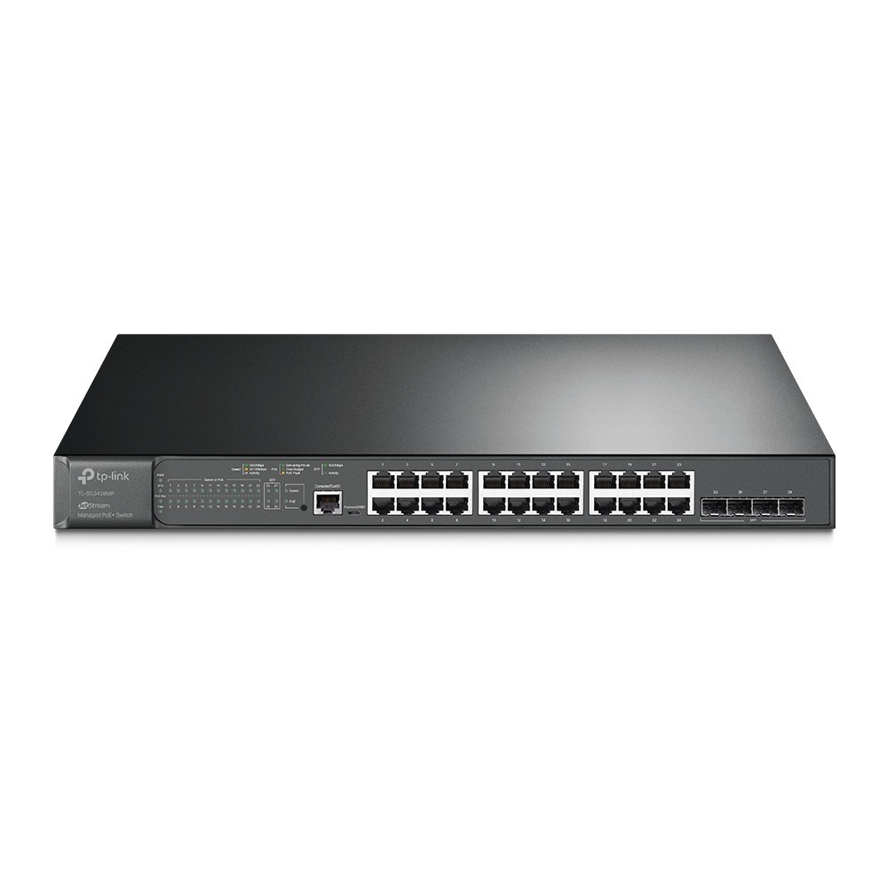 TP-Link JetStream TL-SG3428MP Power Over Ethernet (PoE) Network Switch - Black
