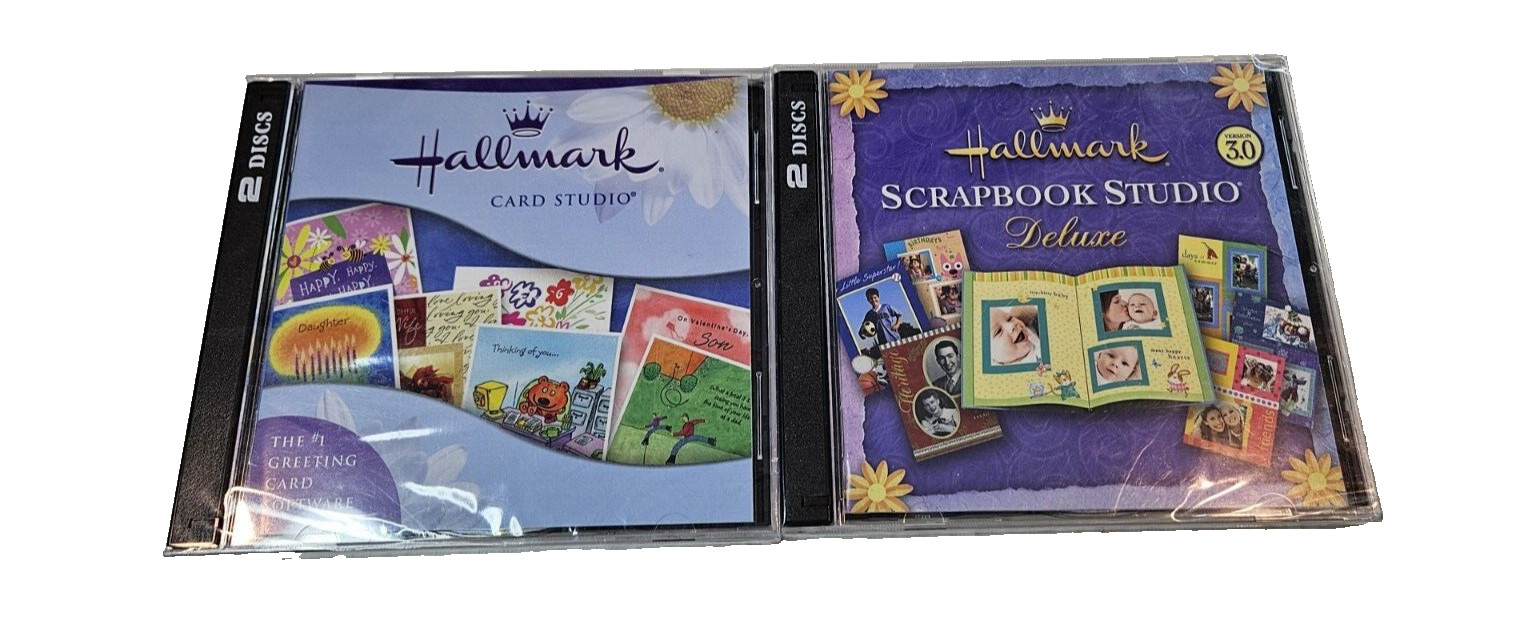 Hallmark Card Studio Scrapbook Studio CD-ROM Windows 98 Lot 2 Sealed Crafts Card