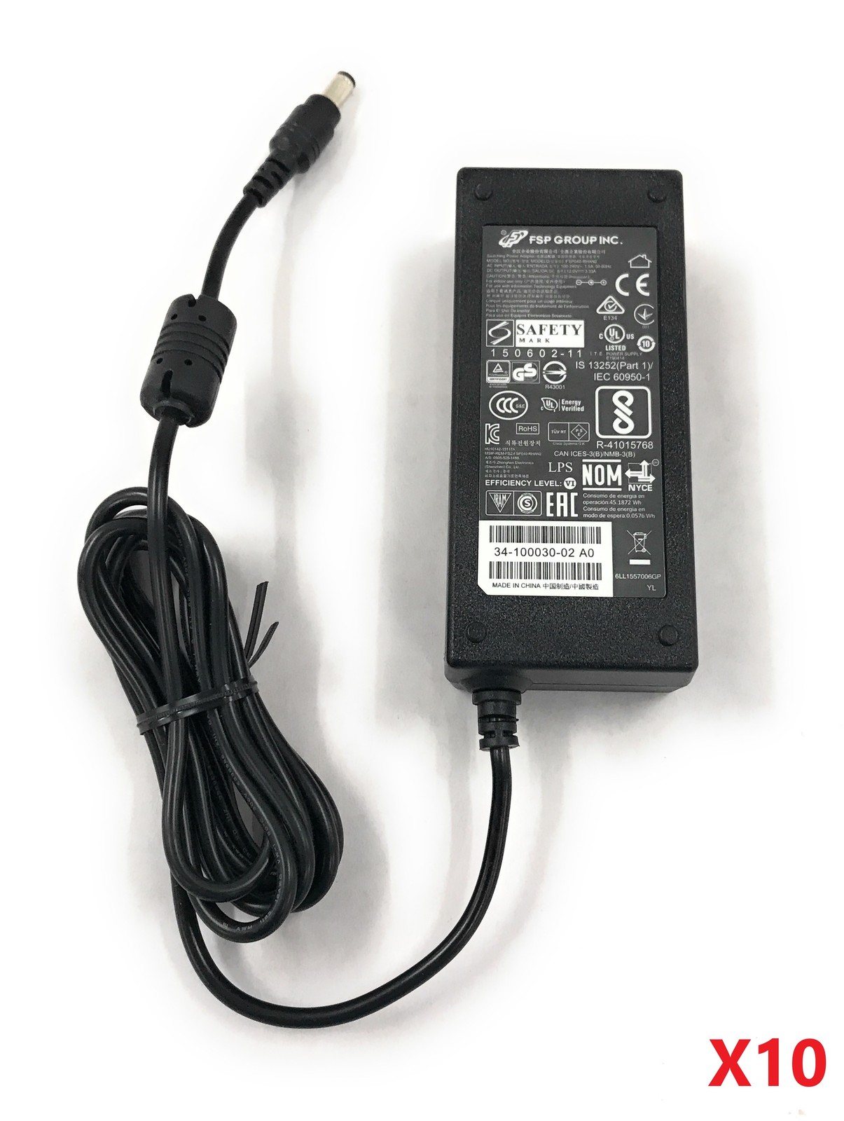 Lot of 10 Genuine FSP FSP040-RHAN2 DGAA1 1ADF03A AC Power Adapters 40W 12V 3.33A