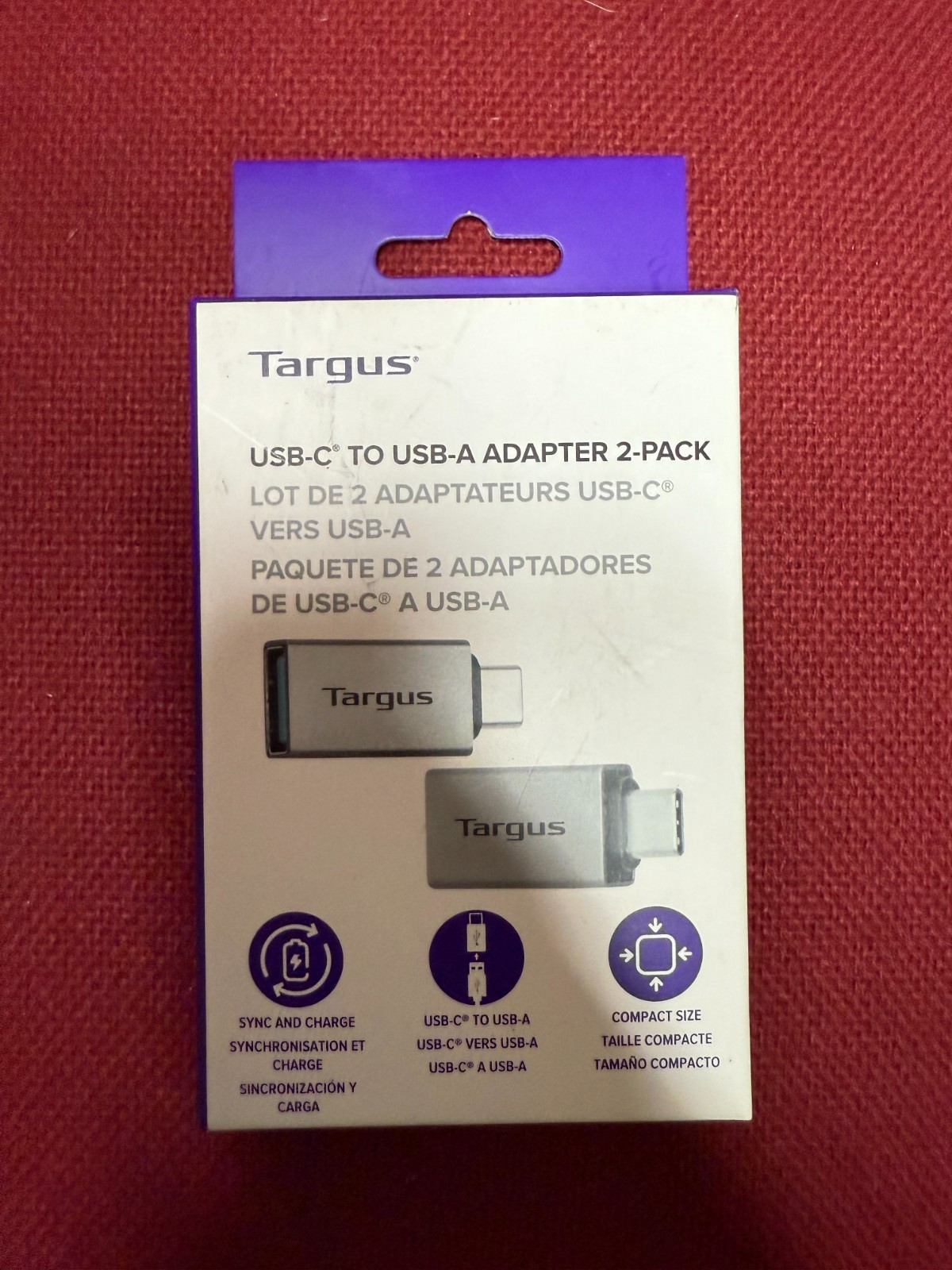 Targus� USB-C to USB-A Adapters, Silver, Pack of 2 Adapters, ACA979GL NEW