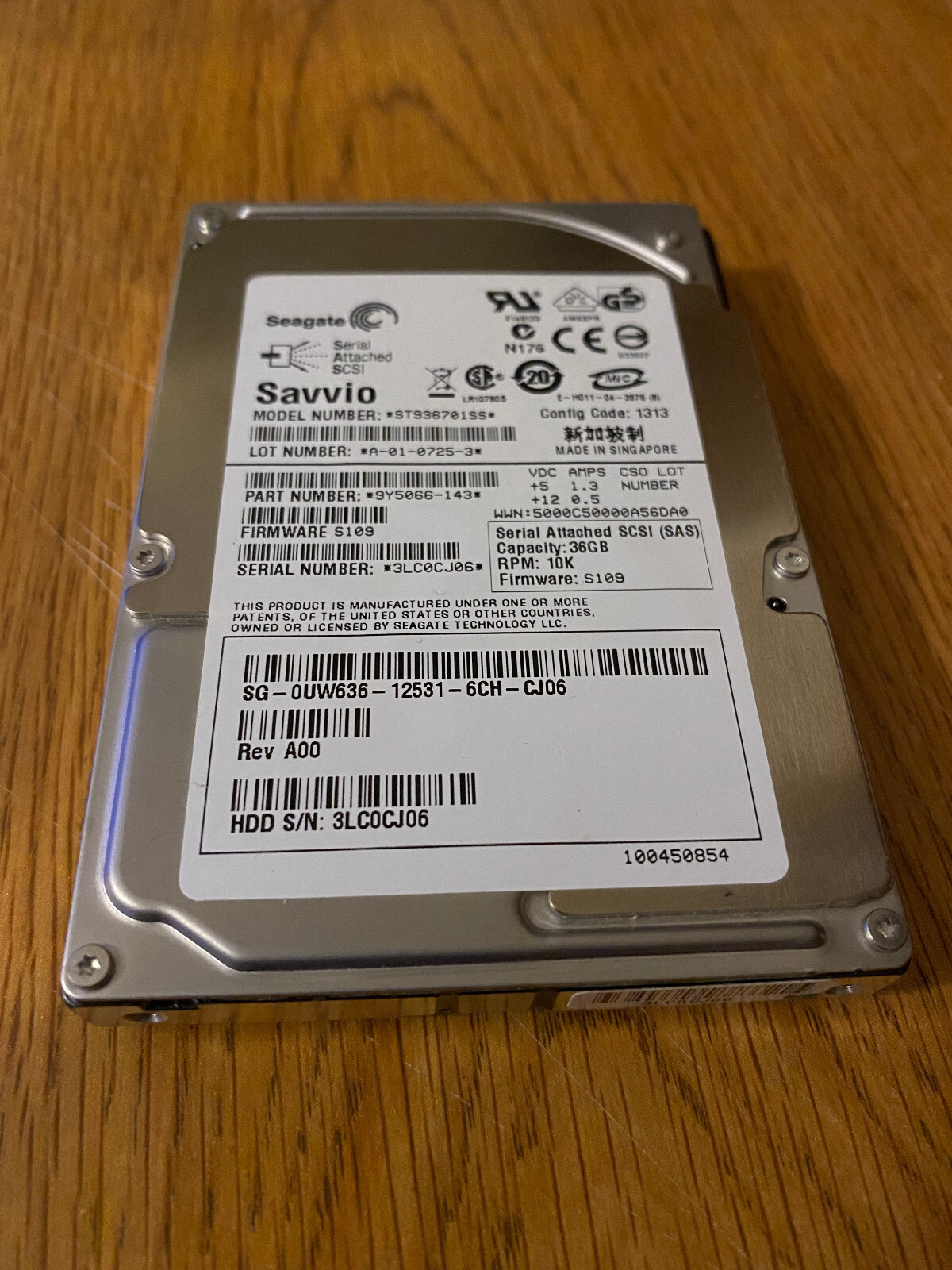 Seagate Savvio ST936701SS 36GB SAS 10k RPM 2.5" HDD (9Y5066-143) - Tested