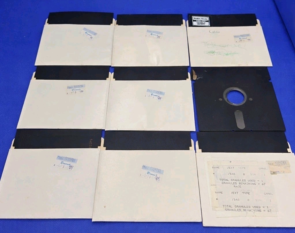 Vintage Radio Shack TRS-80 5.25" Floppy Disk Lot of 9 Single Sided Used