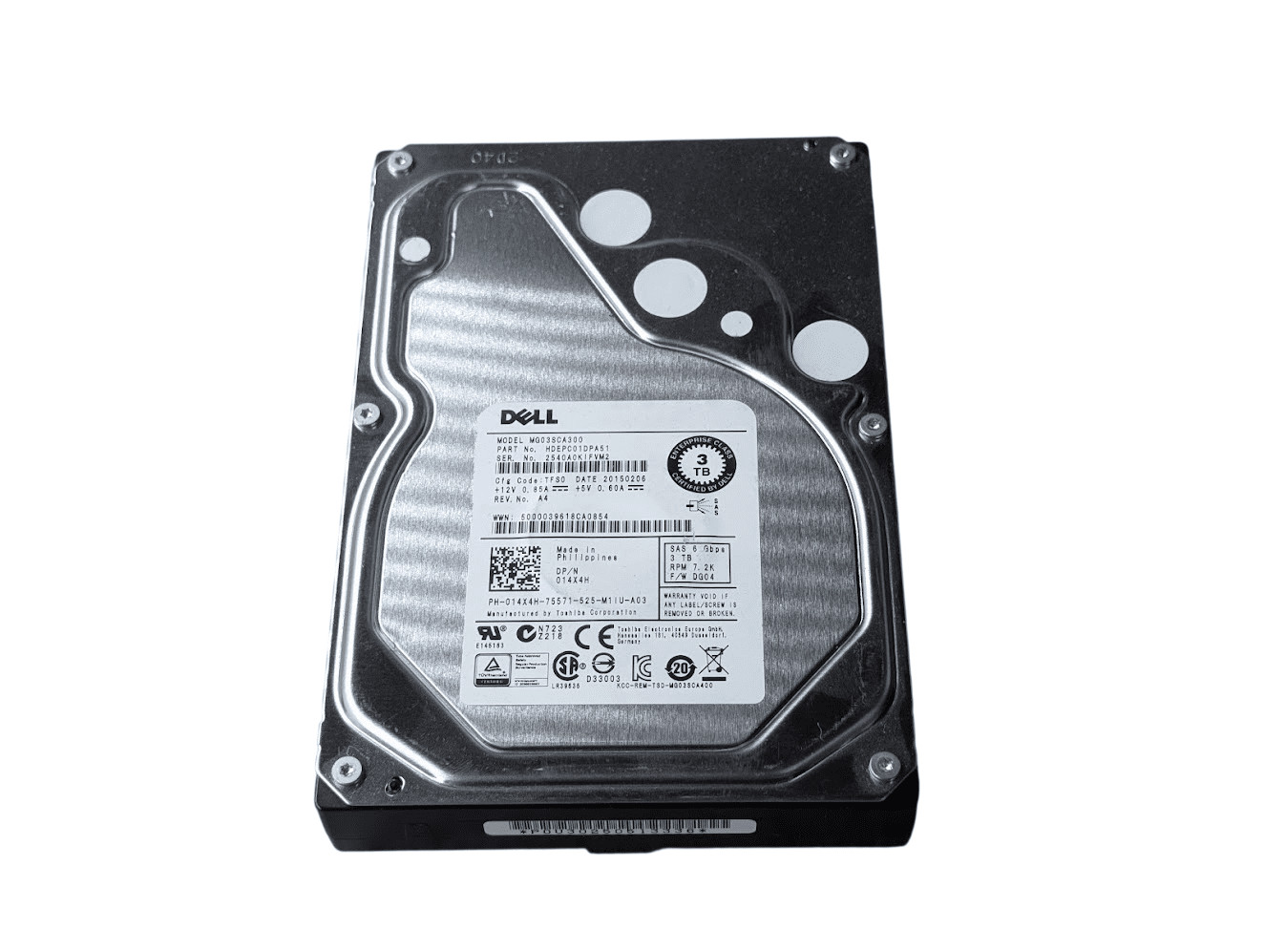Dell 3TB 14X4H 3.5" SAS Server 6Gb/s Hard Drive MG03SCA300