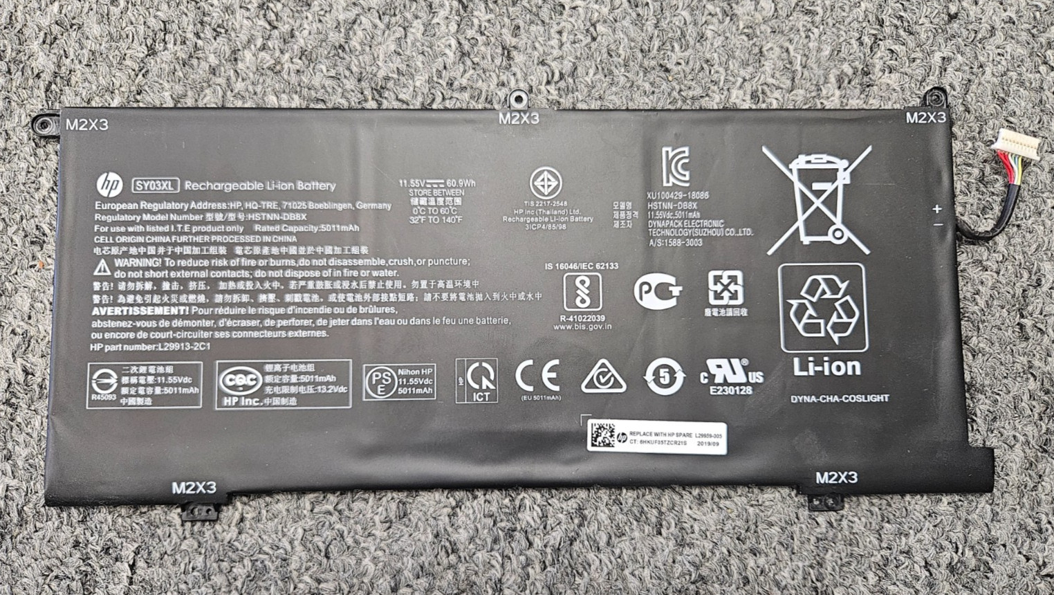L29959-005 - Genuine HP Chromebook15-DE Series 11.55V Battery SY03XL