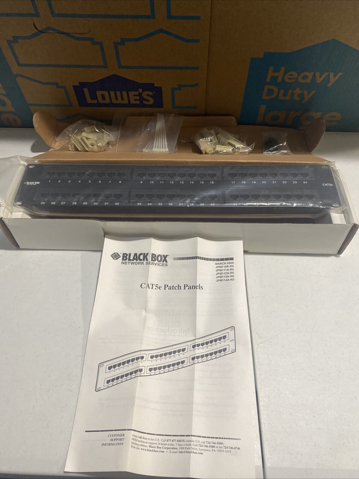 New Black Box Category 5e Universal Patch Panel - 48 Port JPM113A-R5