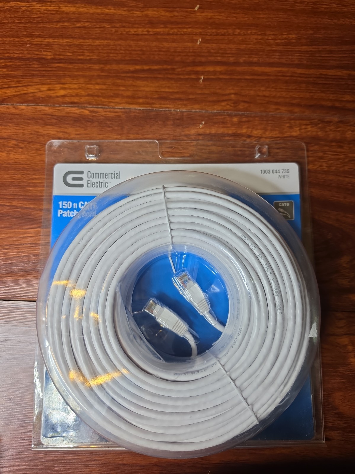 Commercial electric BSTC6-150WH 150 ft. CAT6 Ethernet Cable in White