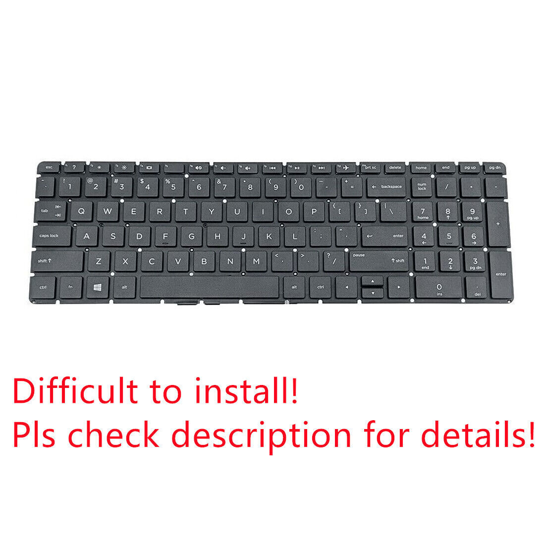 Original US Black Non-Backlit Keyboard for HP 15-bs144wm