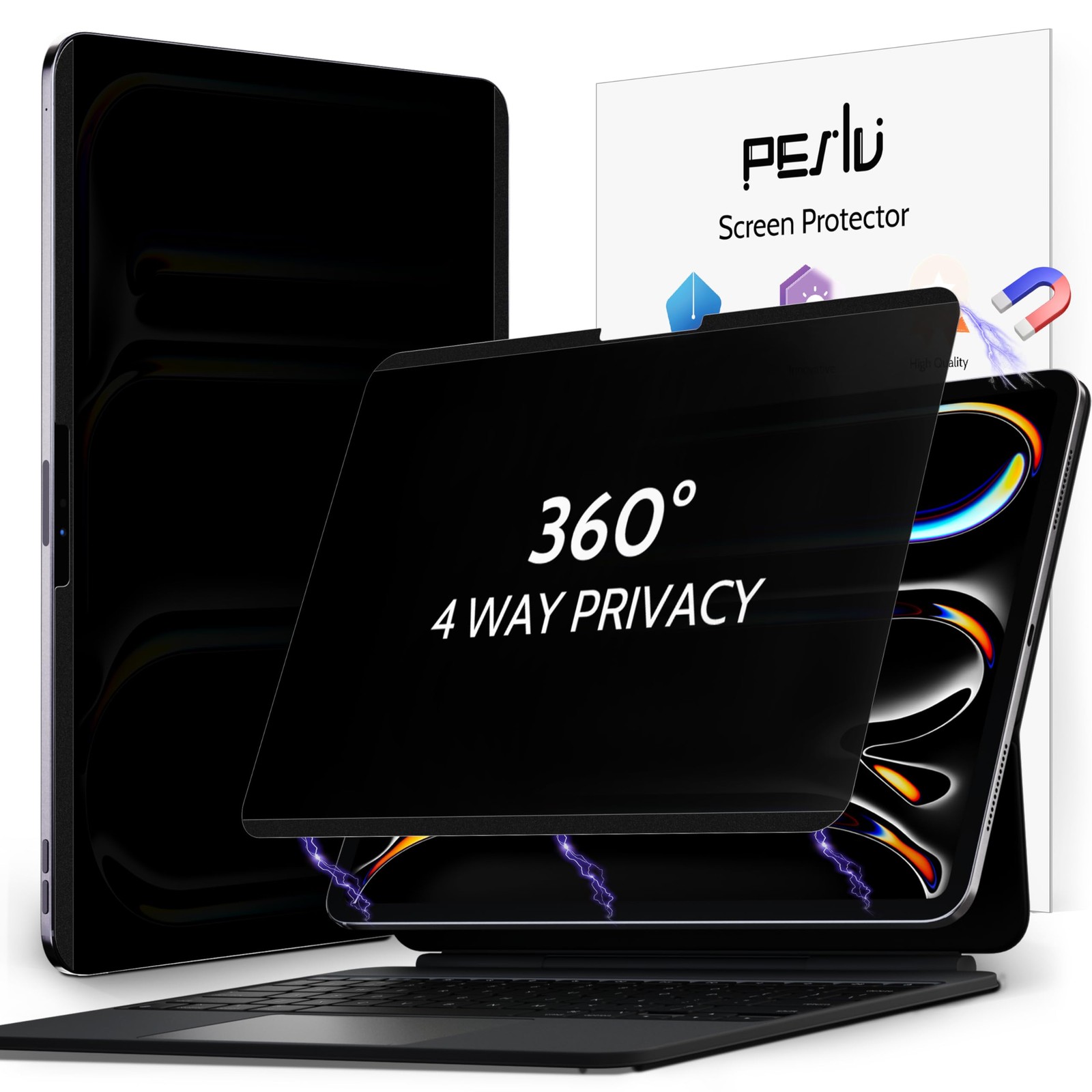 Peslv 4-Way Magnetic Privacy Screen Protector for iPad Pro 11 Inch