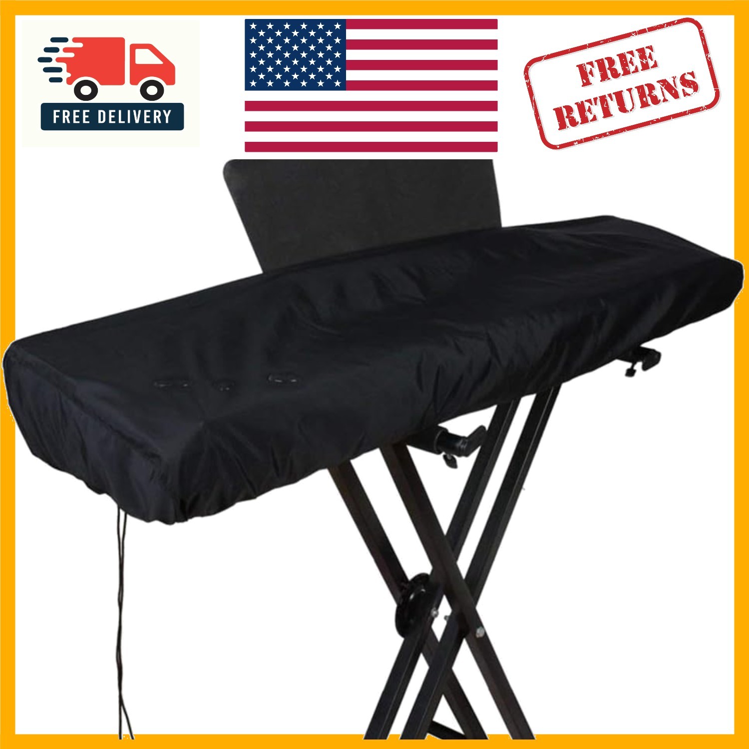 Sturdy 88 Key Dust Cover - Zipper Closure Oxford Fabric for Keyboard Protection