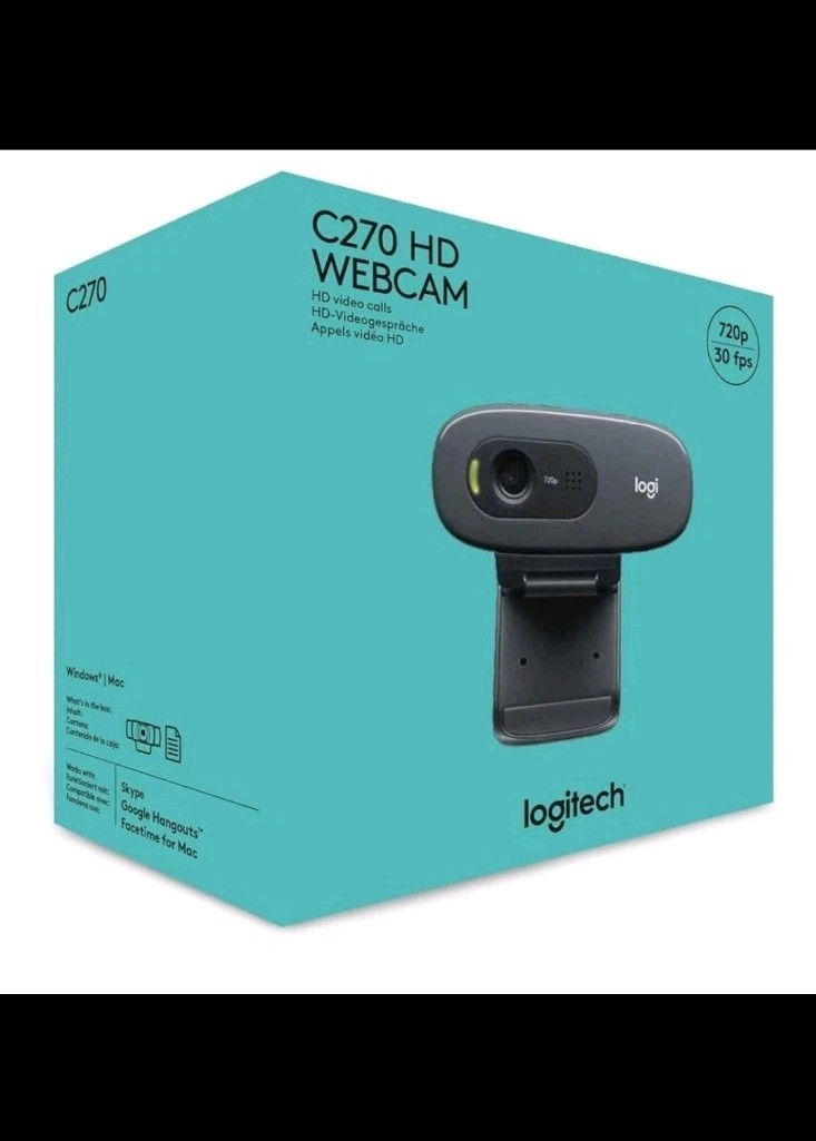 New Logitech C270 720p HD Webcam with Built-in Noise Reducing Mic