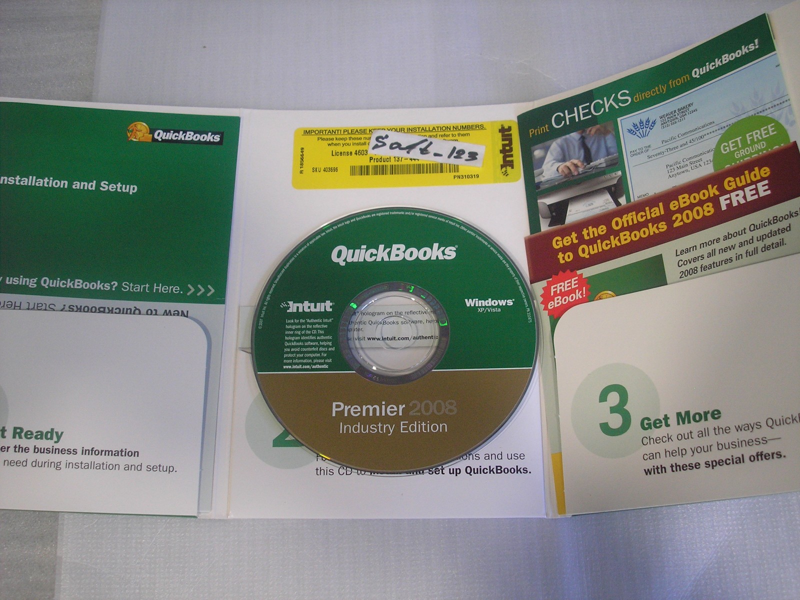 INTUIT QUICKBOOKS PRO 2008 FOR WINDOWS FULL RETAIL US VERSION =LIFETIME LICENSE=
