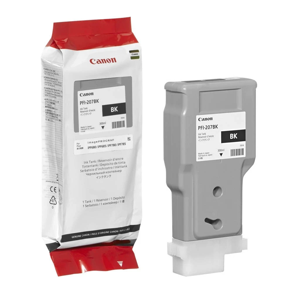 Canon PFI-207BK Black Ink Cartridge 300ML Genuine Sealed EXP: 2020
