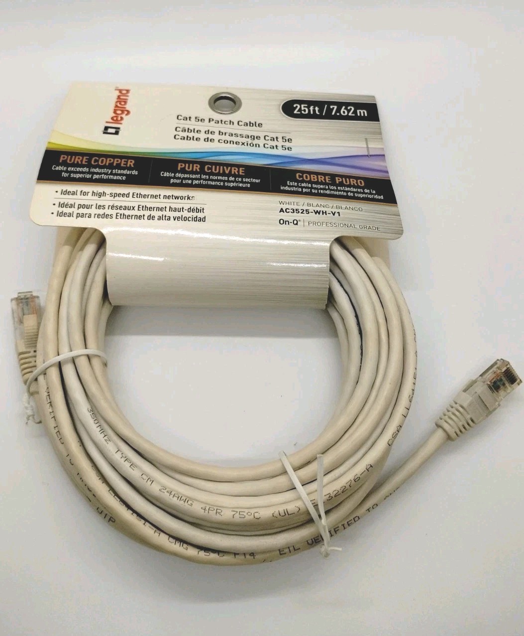 Legrand On-Q Cat 5e Patch Cable Ethernet  25-FT