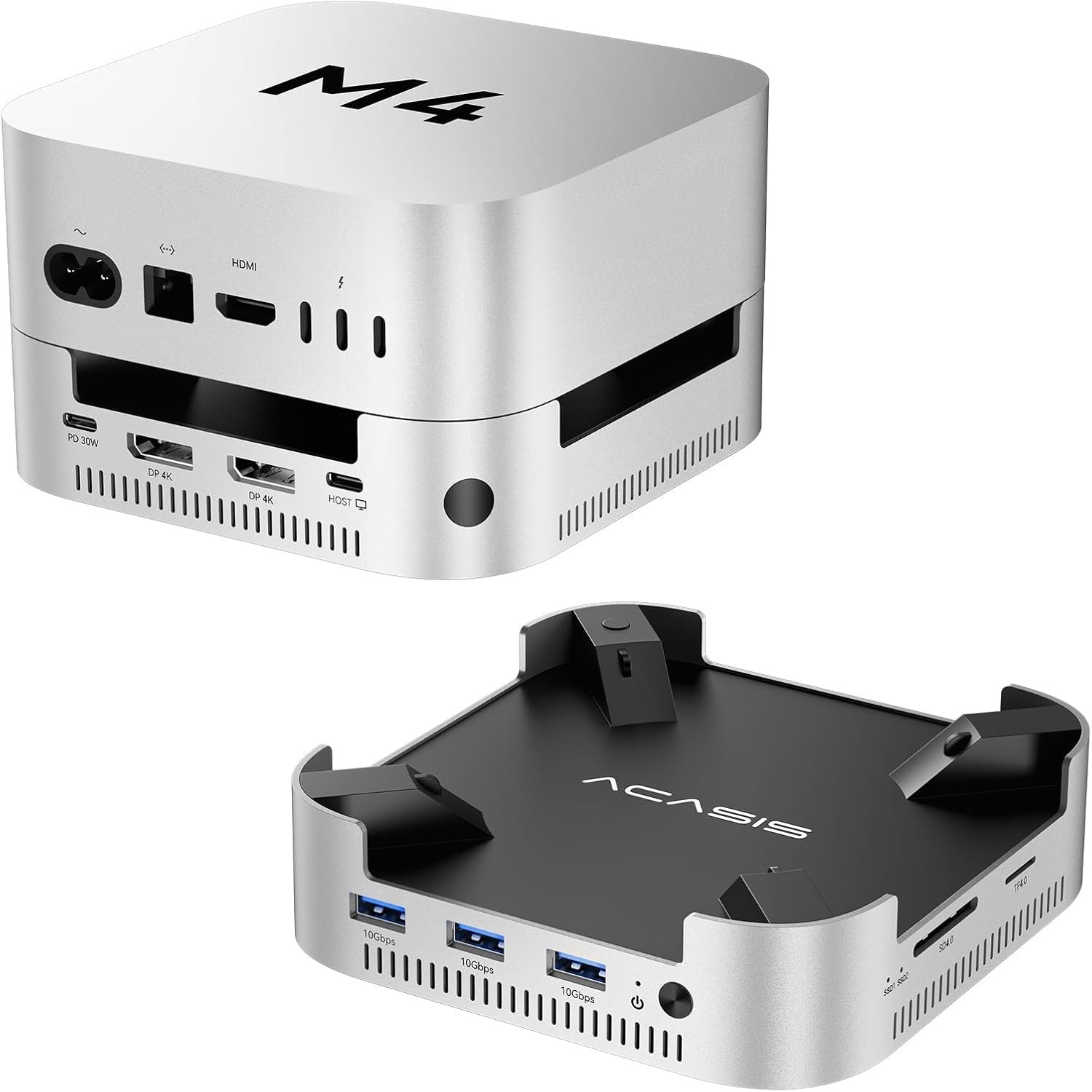 ACASIS Mac mini M4 Dock Dual M.2 NVMe SSD 40Gbps RAID 0 Dual DP USB4