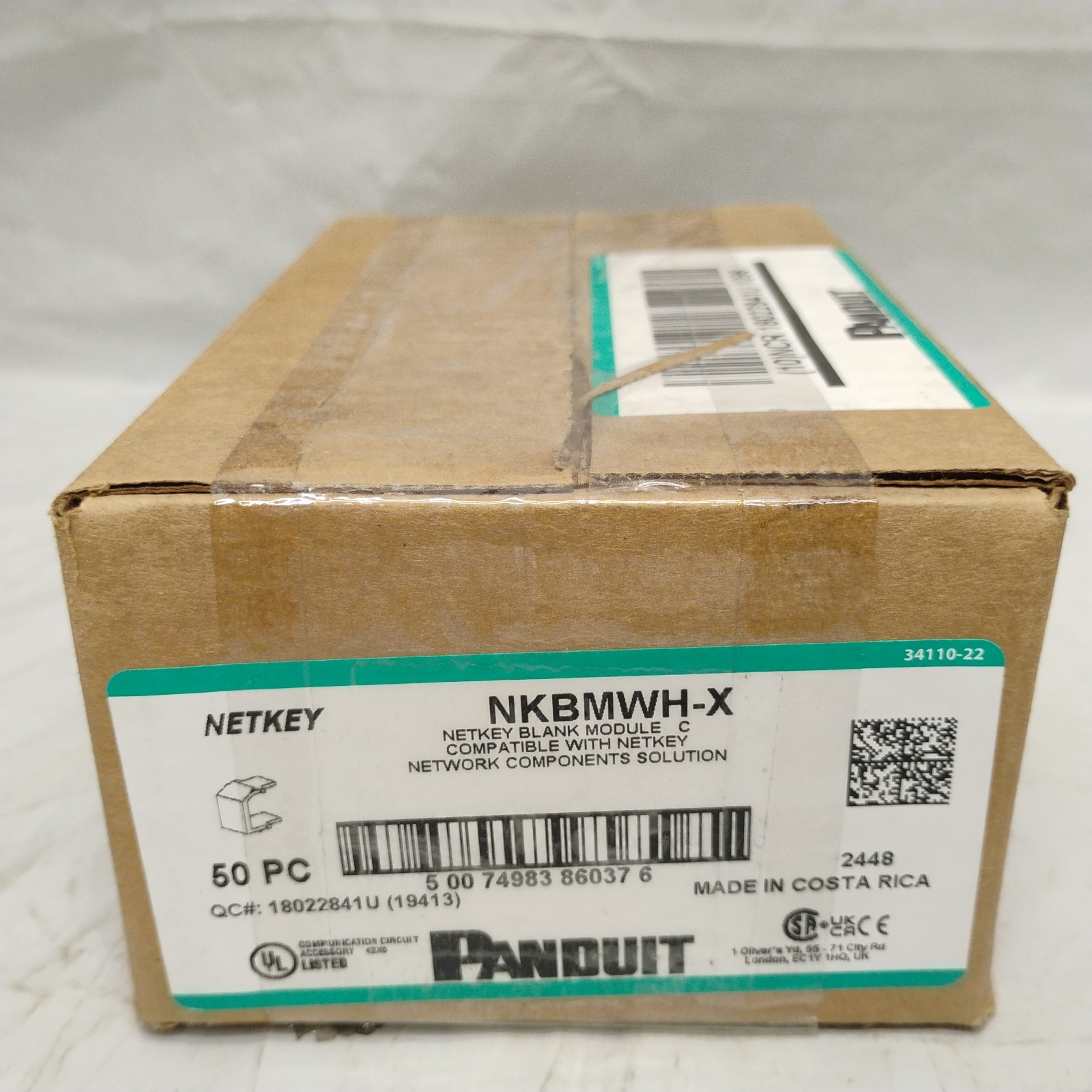 Panduit NetKey NKBMWH-X Blank Keystone Module – 50 Pack (White)