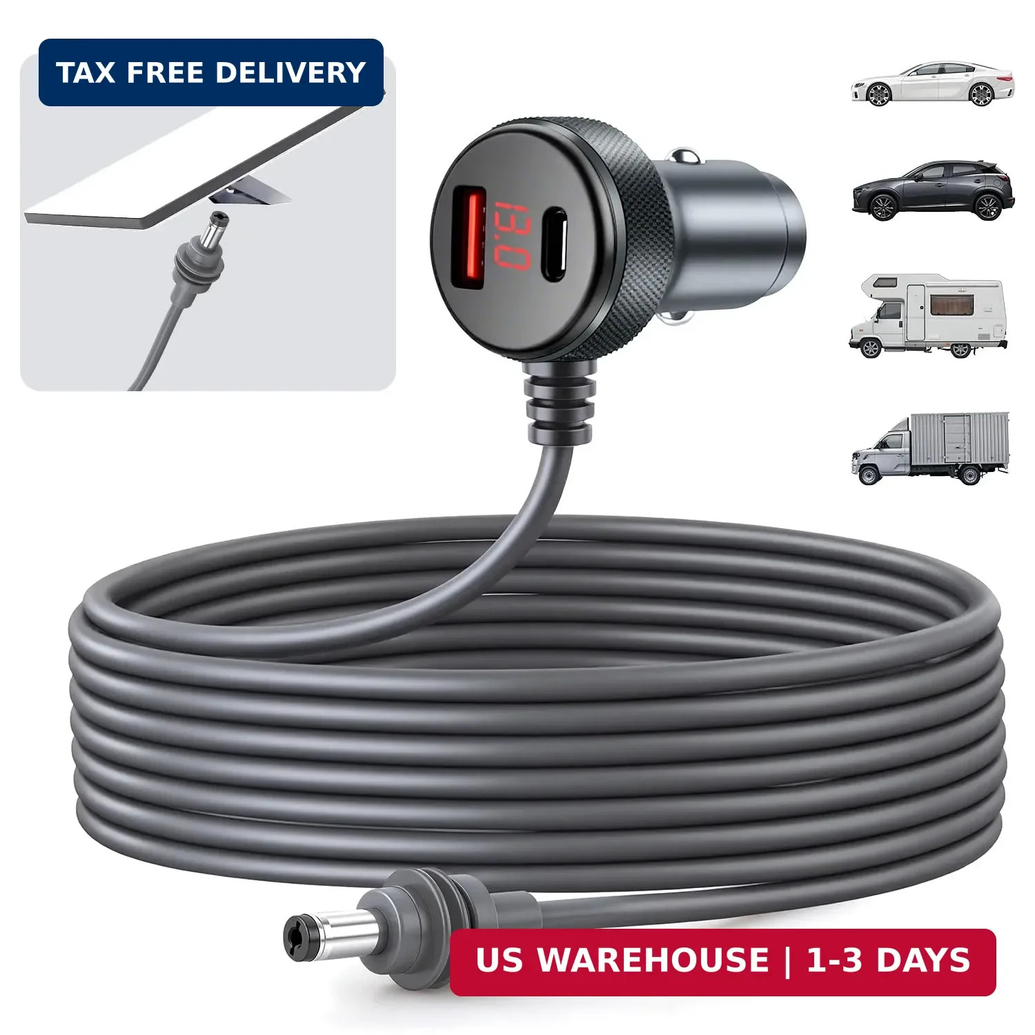 Starlink Mini Cable 3In-1 Starlink Mini Car Adapter with Digital Display Durable