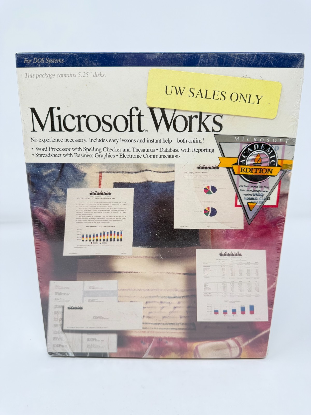 Microsoft Works Academic Edition V2.0 For DOS New Sealed Vintage