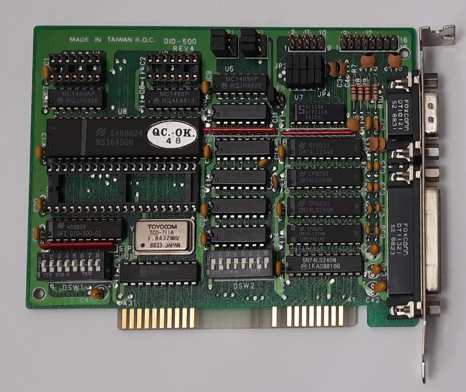 DFI DIO-500 Multi-I/O 8-bit ISA Controller (Serial, Parallel, 1988)