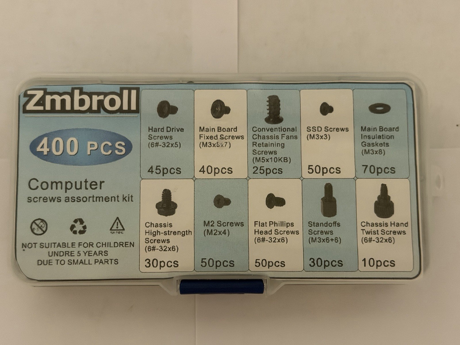 400PCS Computer Screws & Standoffs Kit SSD Screws for PC Motherboard Repair