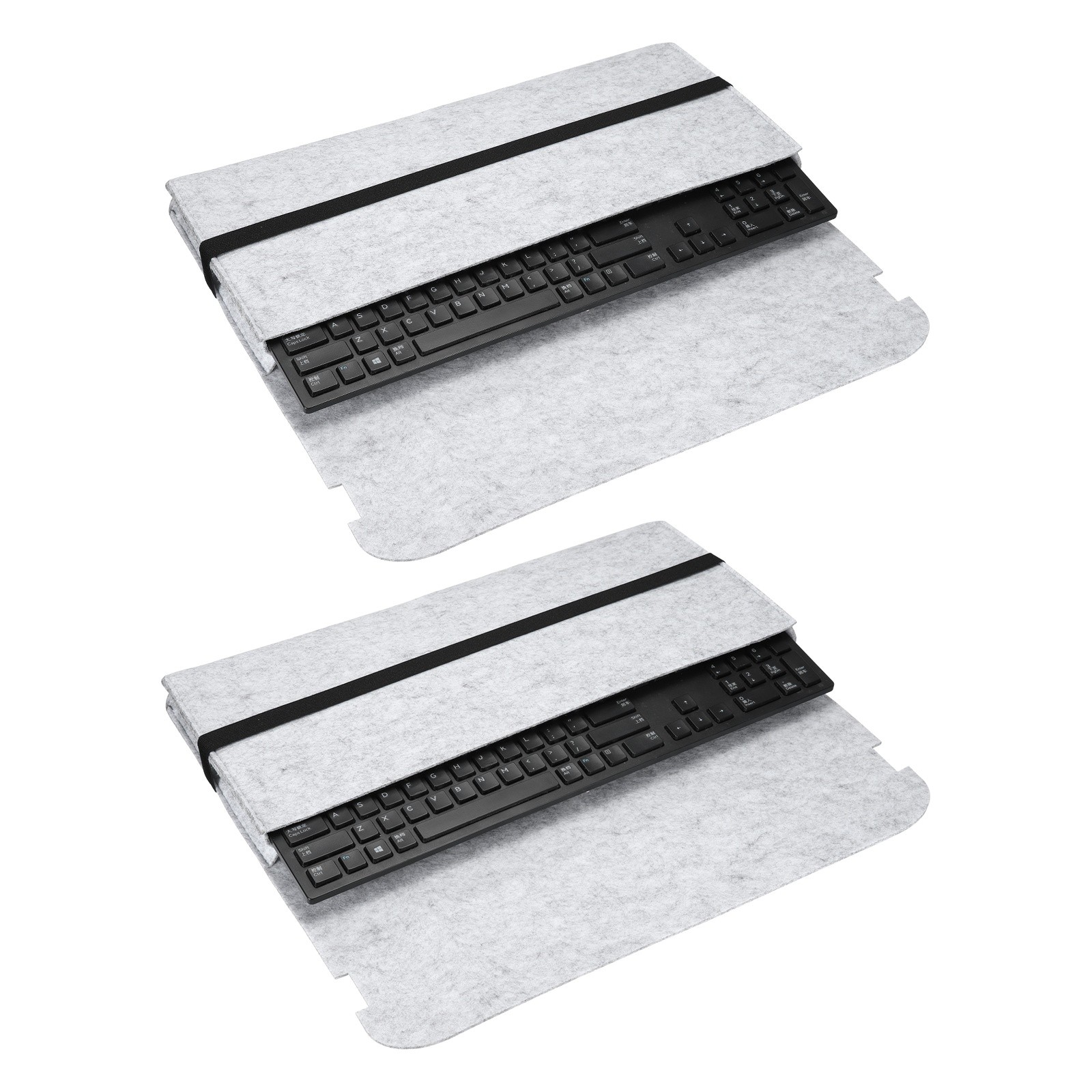 2Pcs 47 x 18 cm 108 Keys Keyboard Case for Mechanical Keyboards, Gray