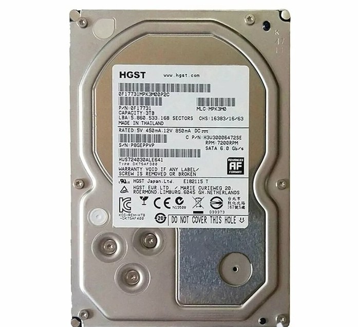 3TB 7200RPM 64MB SATA 6.0Gb/s 3.5" Hard Drive HUS724030ALE641