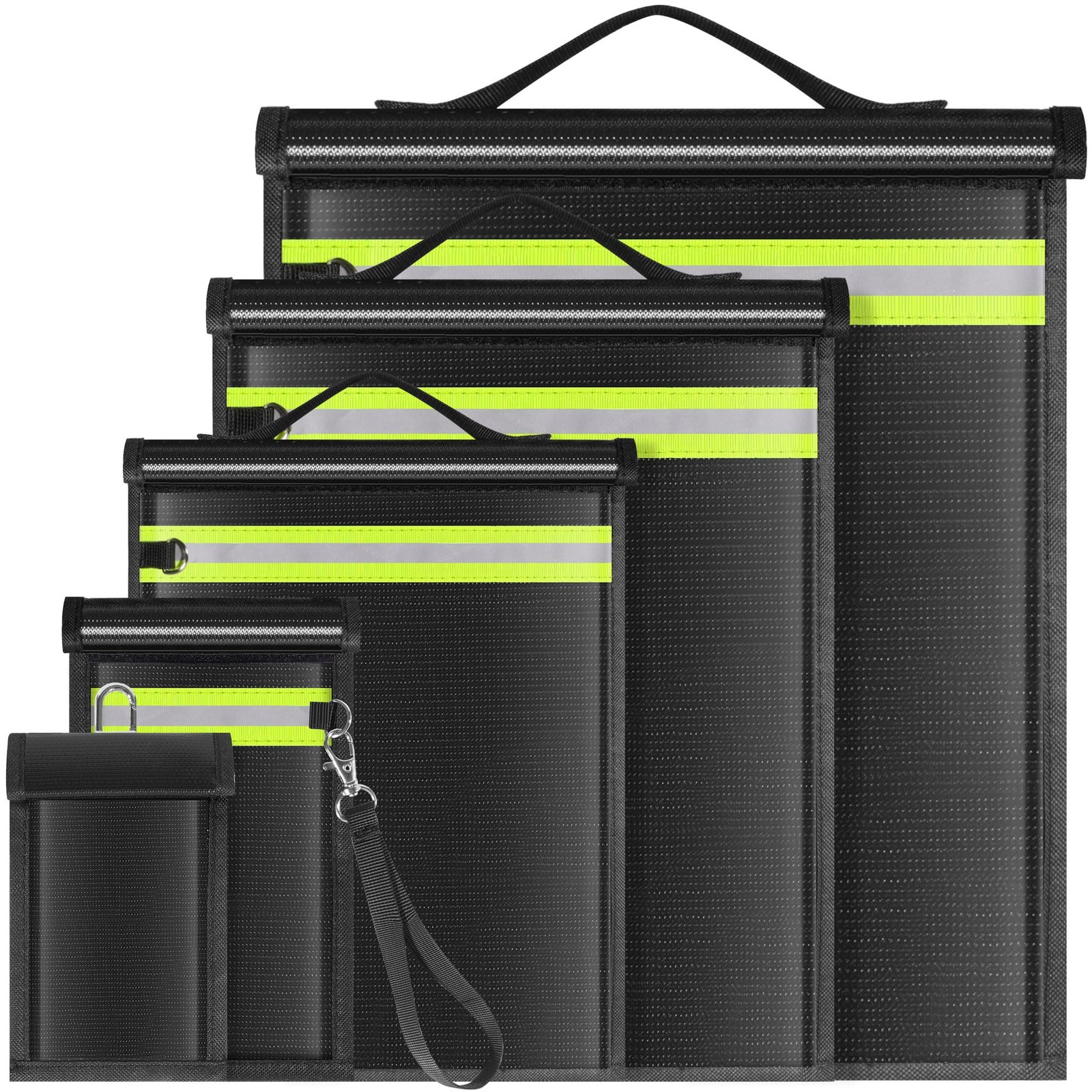 Lulrsay 5 Pack Faraday Bags EMP 5 XS-XL(Up to Laptop), Black