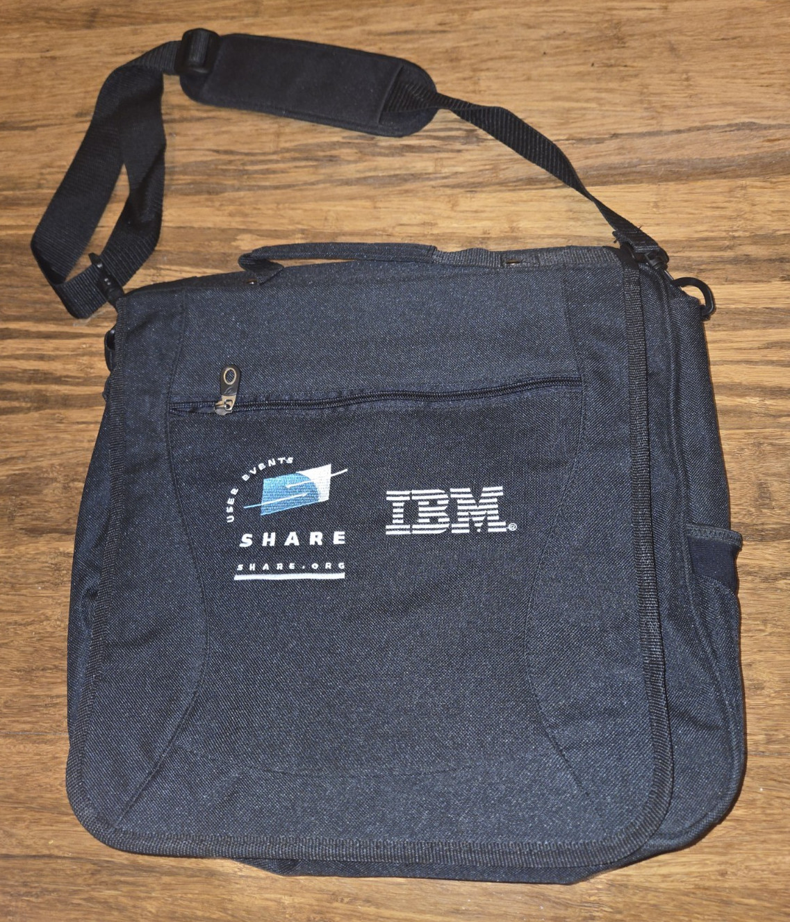 Vintage IBM SHARE Conference Messenger Laptop Bag Backpack Convertible Black