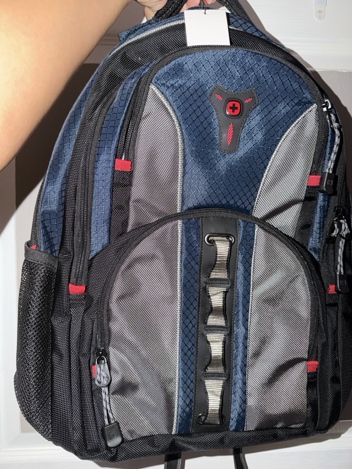 Wenger Cobalt 16in Padded Laptop Backpack Polyester Solid Blue/Gray/Black/Red